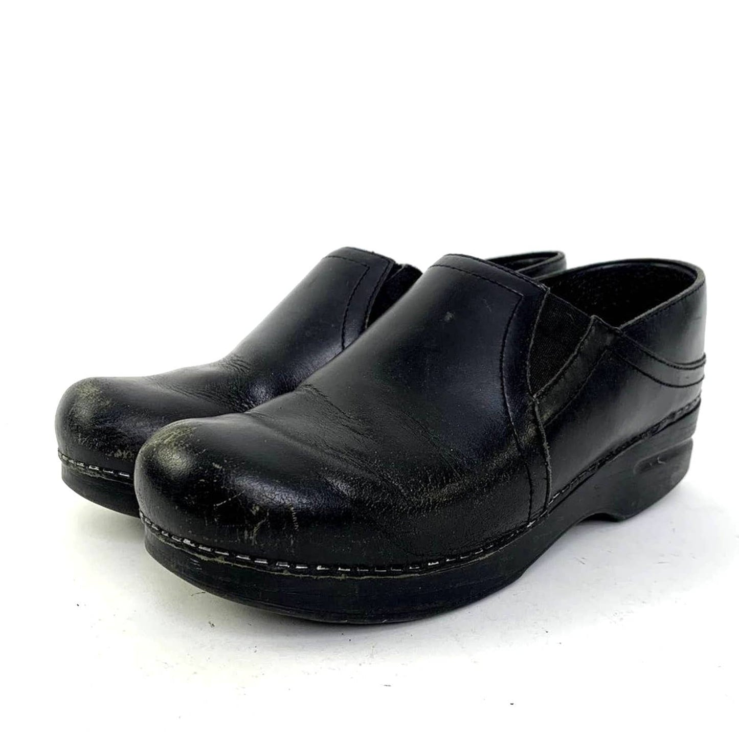 Dansko Pepper Mule Black Cabrio Platform Clogs - 8