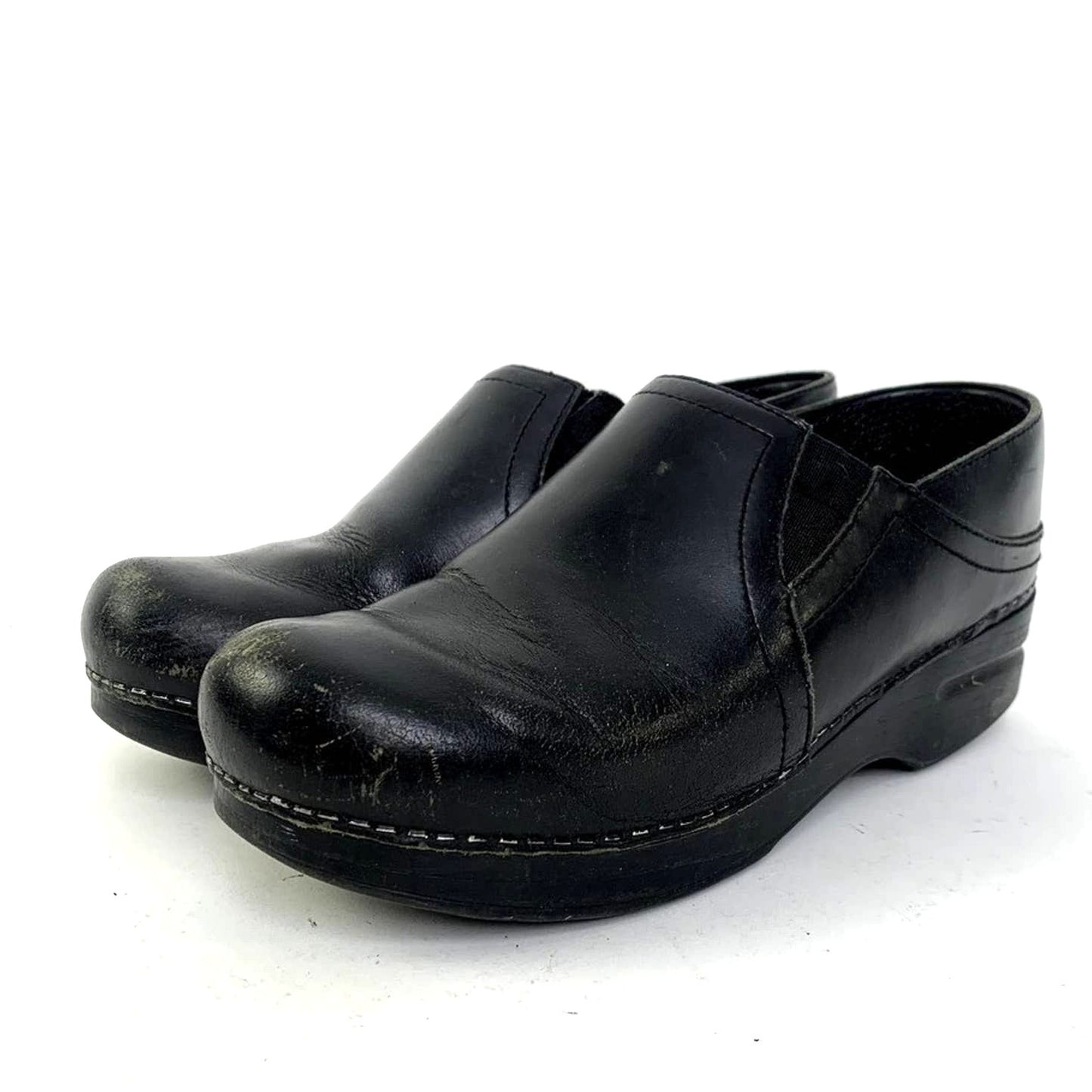 Dansko Pepper Mule Black Cabrio Platform Clogs - 8