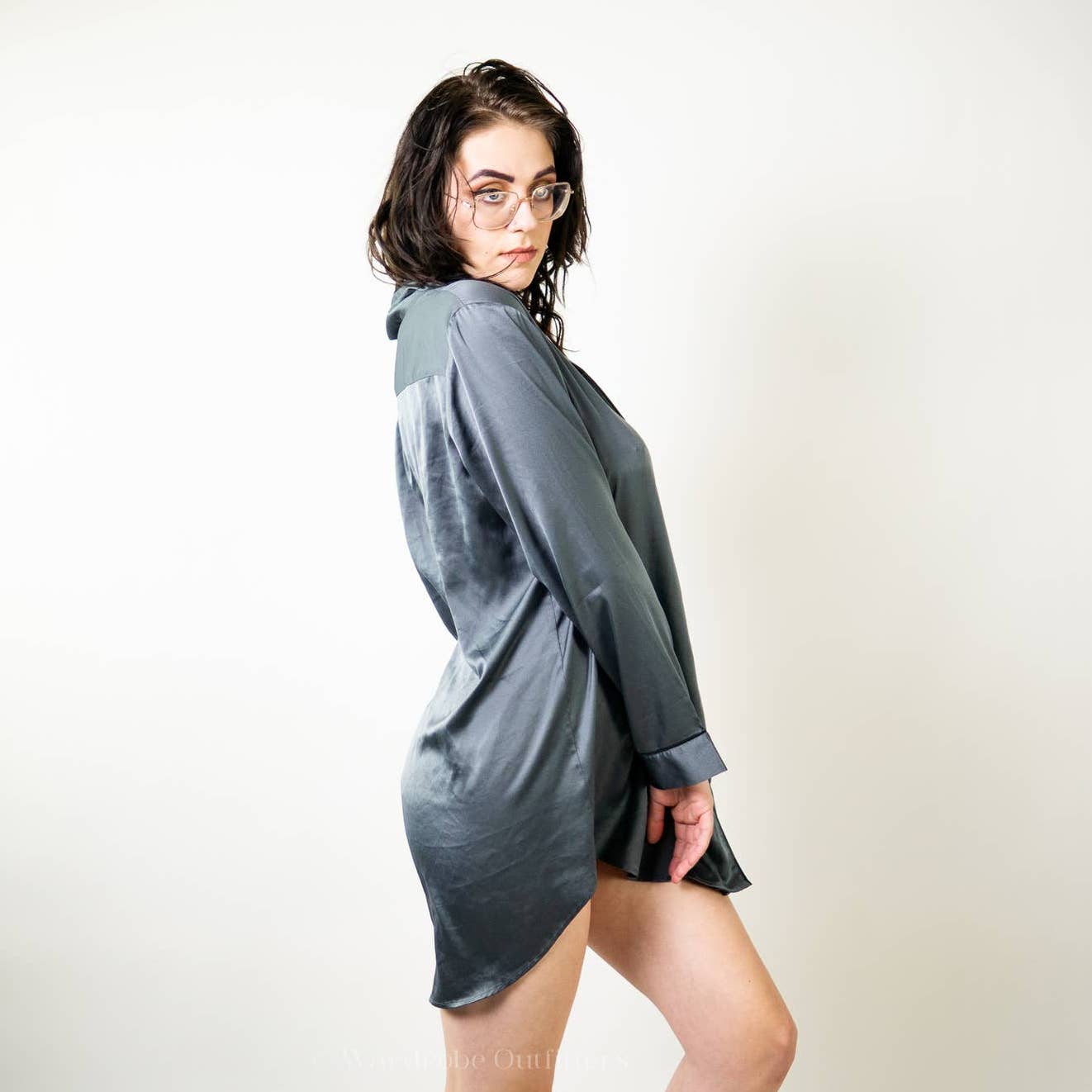 Victoria's Secret Silky Grey Sleep Shirt Dress - M