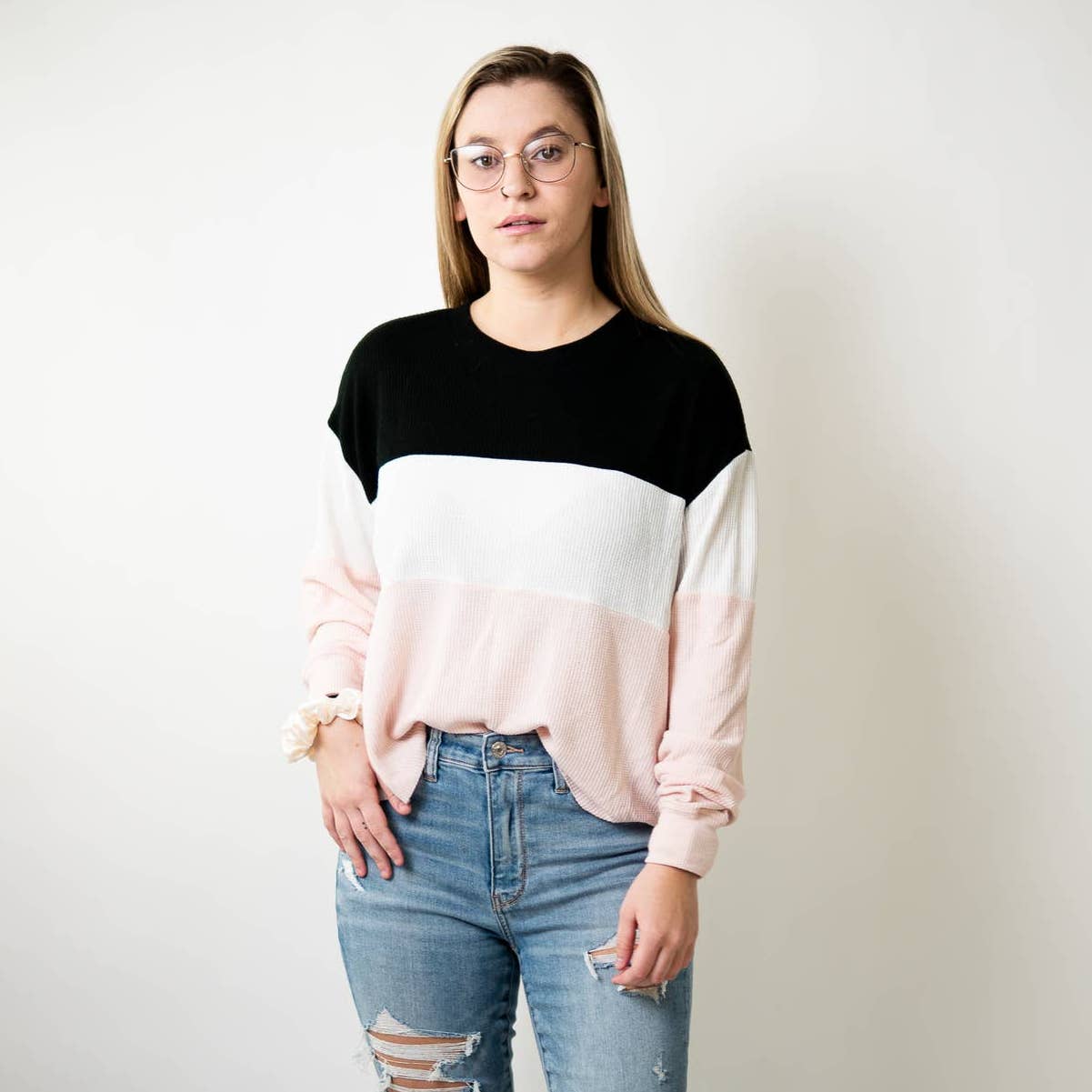 Hollister 3 Panel Waffle Knit Boyfriend Tee