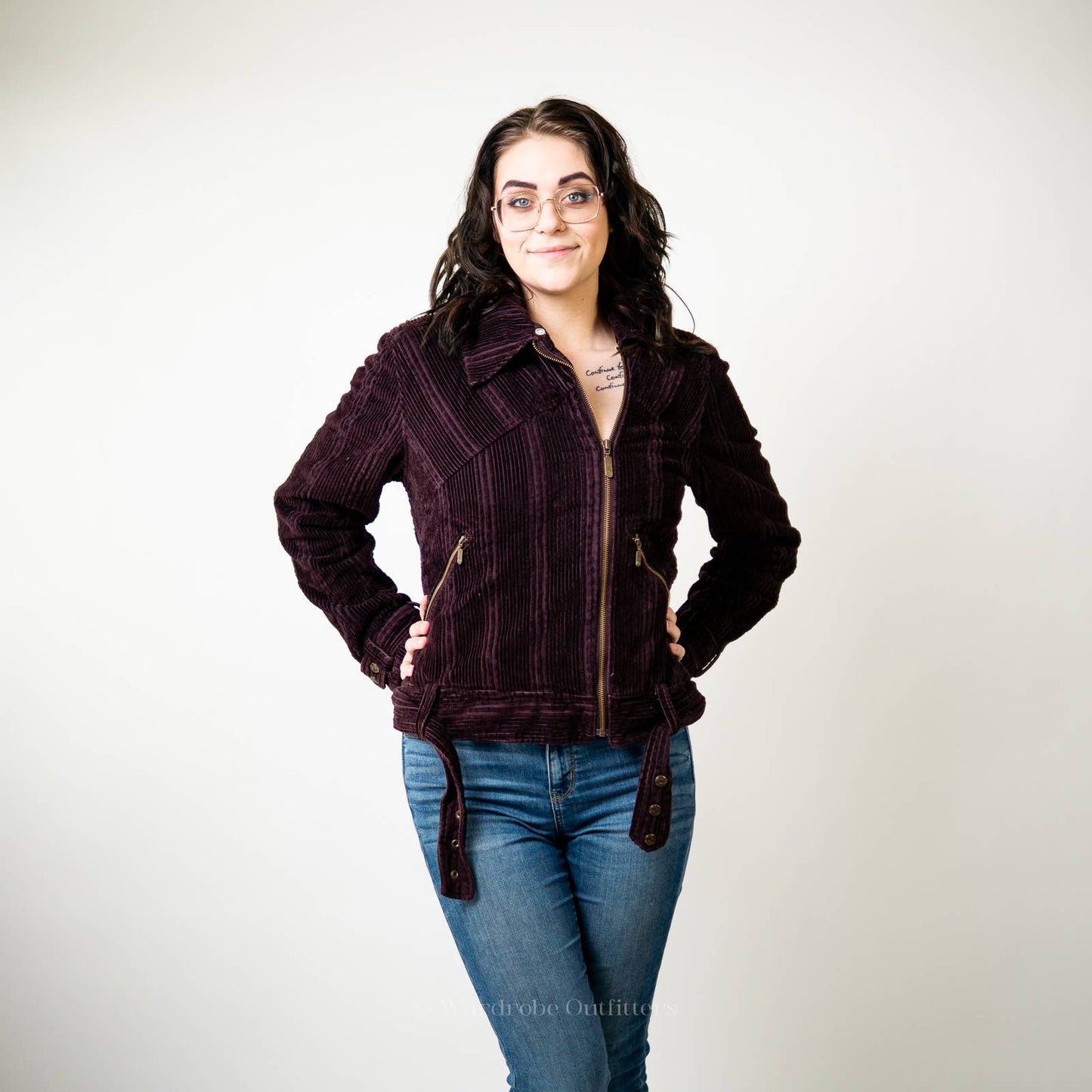 Columbia Corduroy Burgundy Ribbed Jacket - M