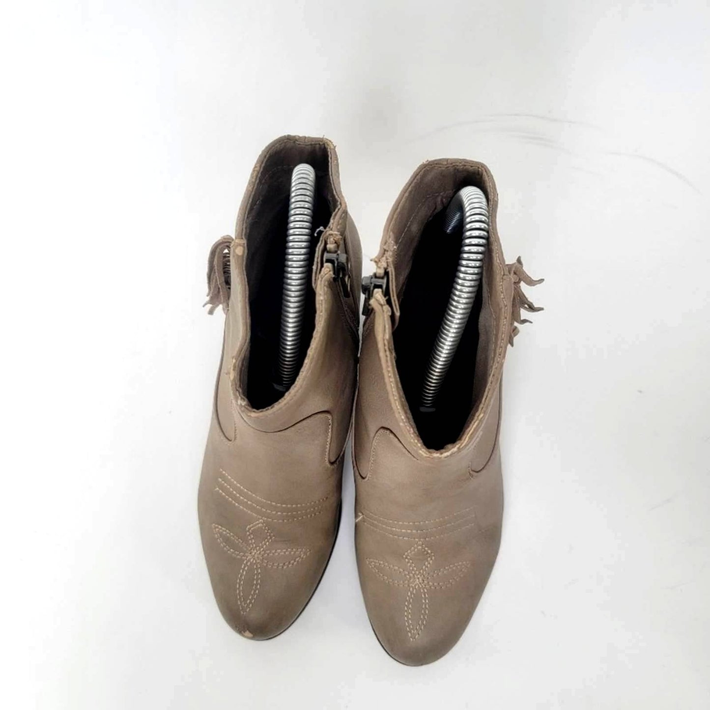 Sam & Libby Watson Fringe Chunky Heeled Ankle Boots - 6.5