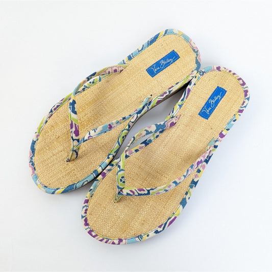 Vera Bradley Straw Flip Flop Sandals in Capri Blue - 6.5