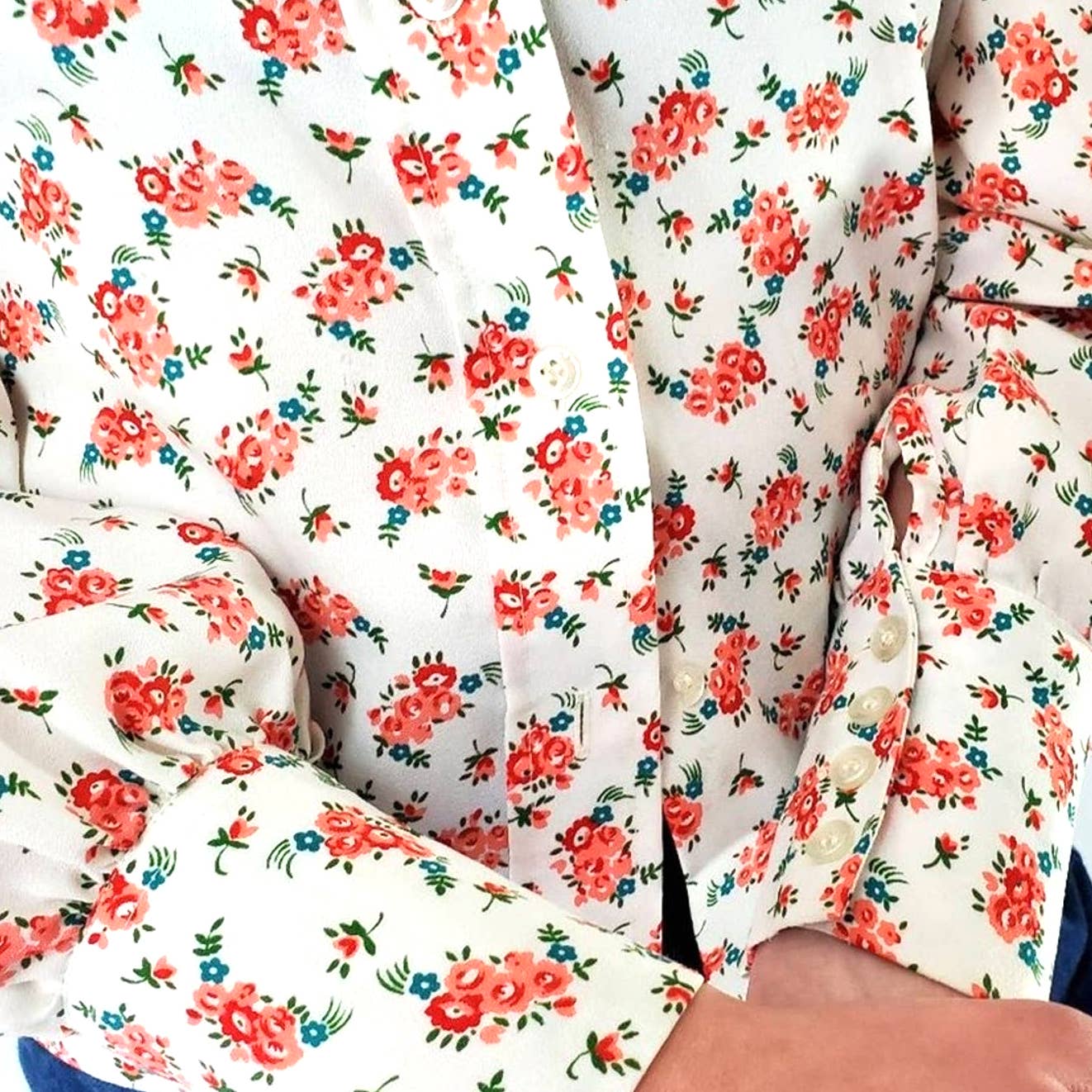 Rare Vintage 70s Sears JR Bazaar Western Floral Button Up Shirt