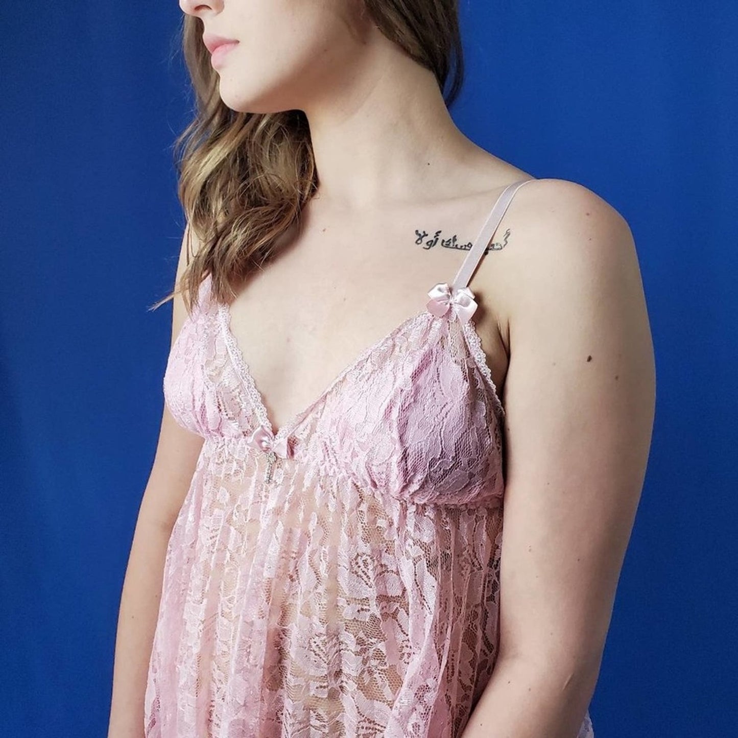 Pink Babydoll Negligee - M