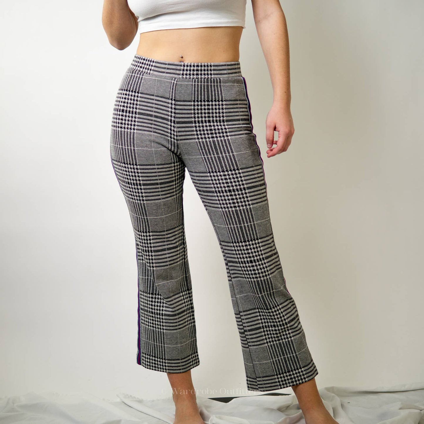 Plaid Stripe Legging Track Pant Joggers - M