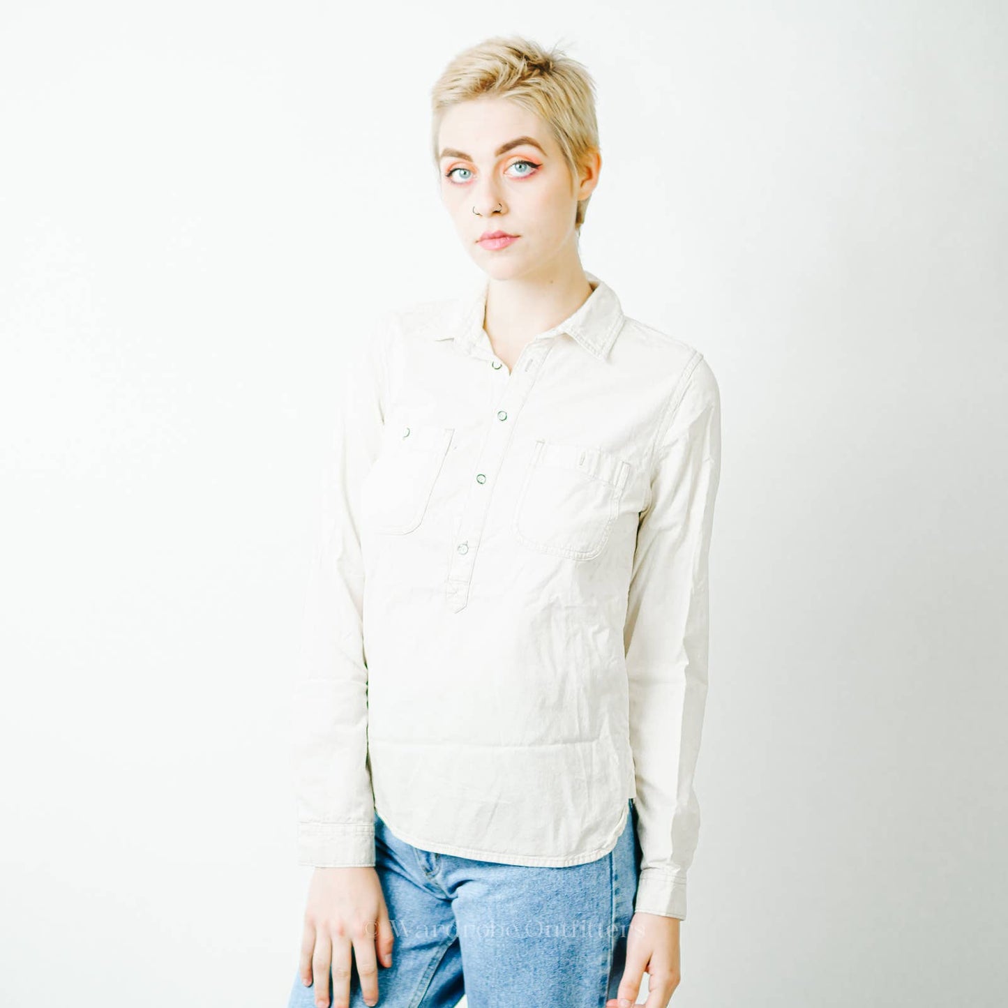Madewell White Oxford Button Up Collared Shirt
