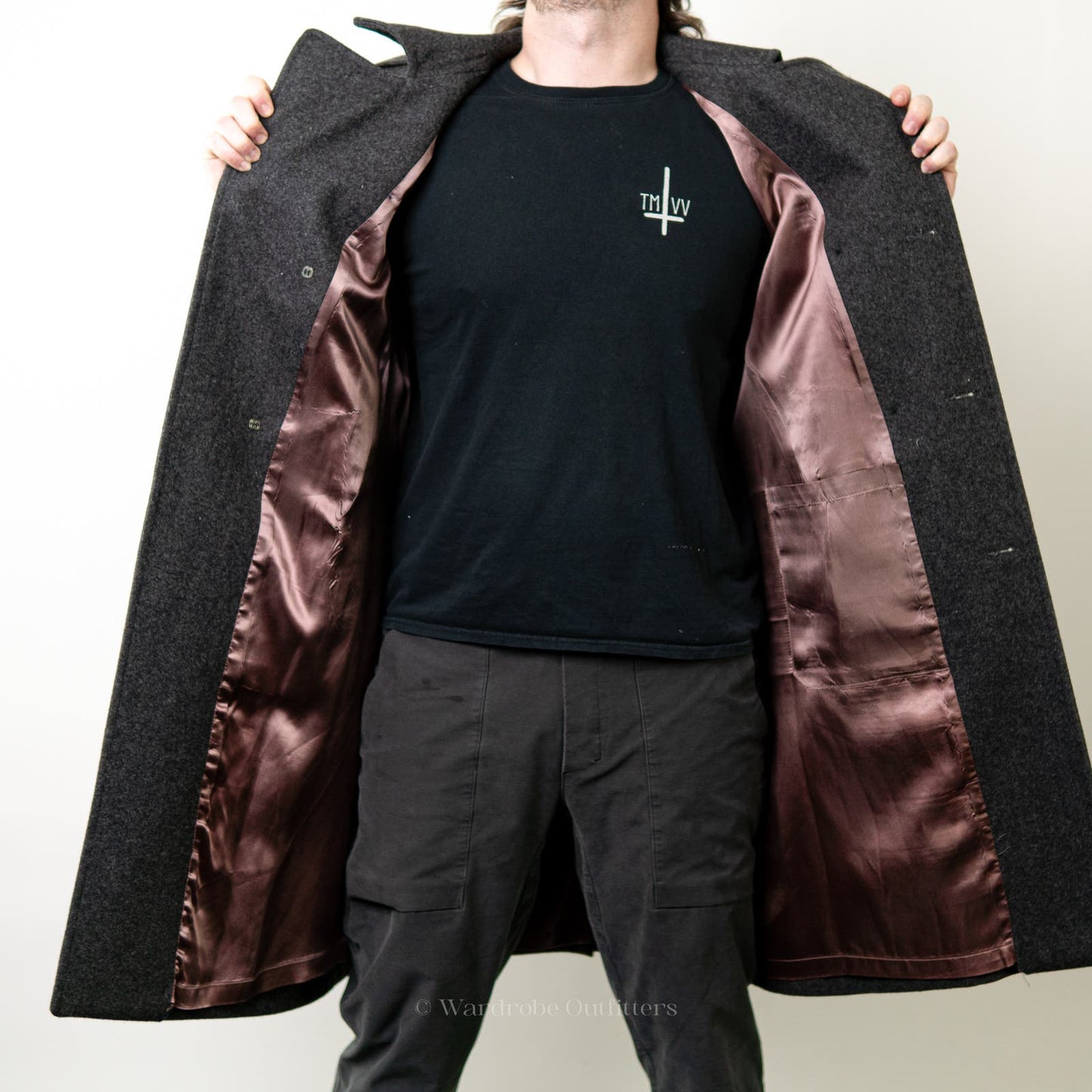 Vintage London Fog Imperial Grey Wool Trench Coat - 38R