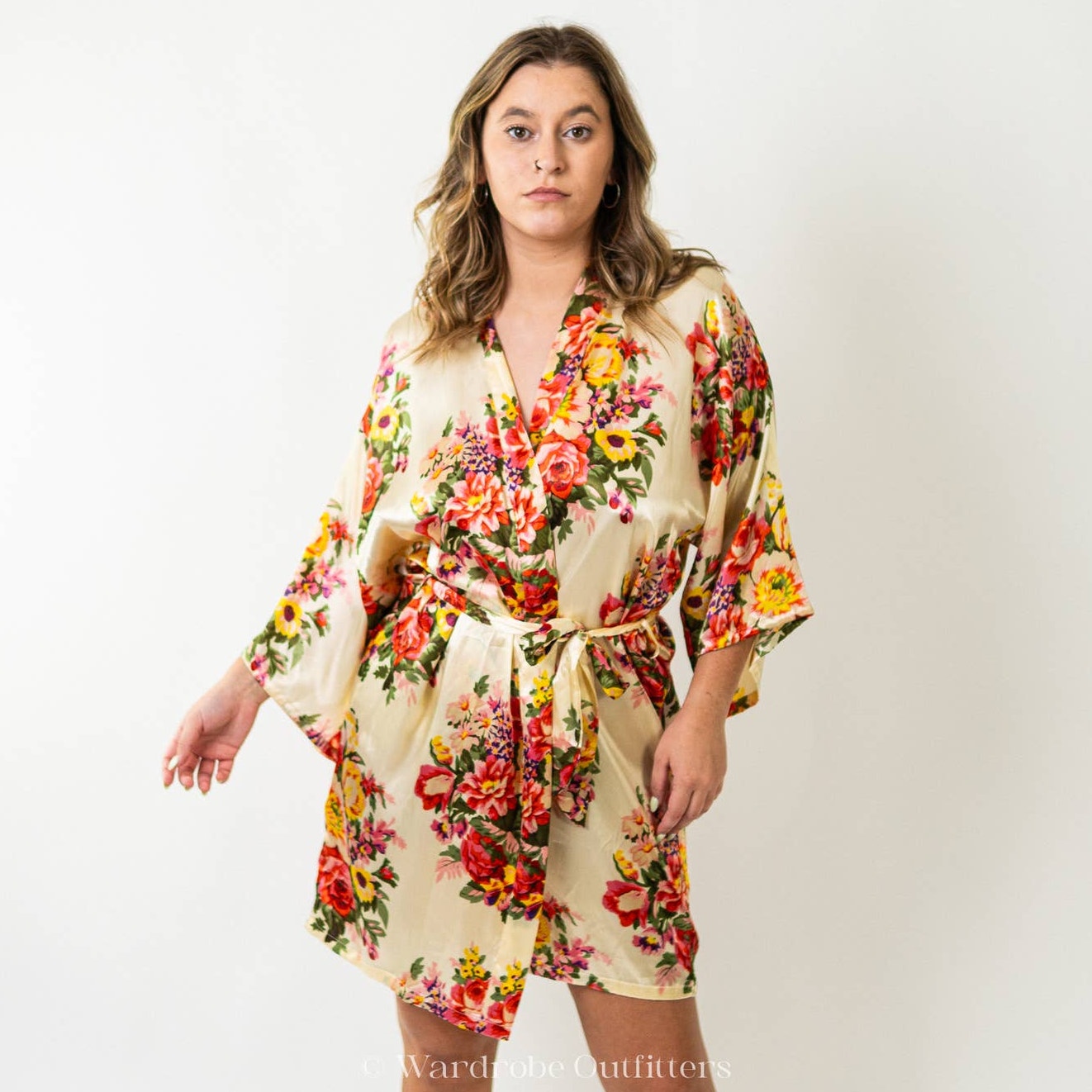 Silky Soft Japanese Floral Robe Lingerie