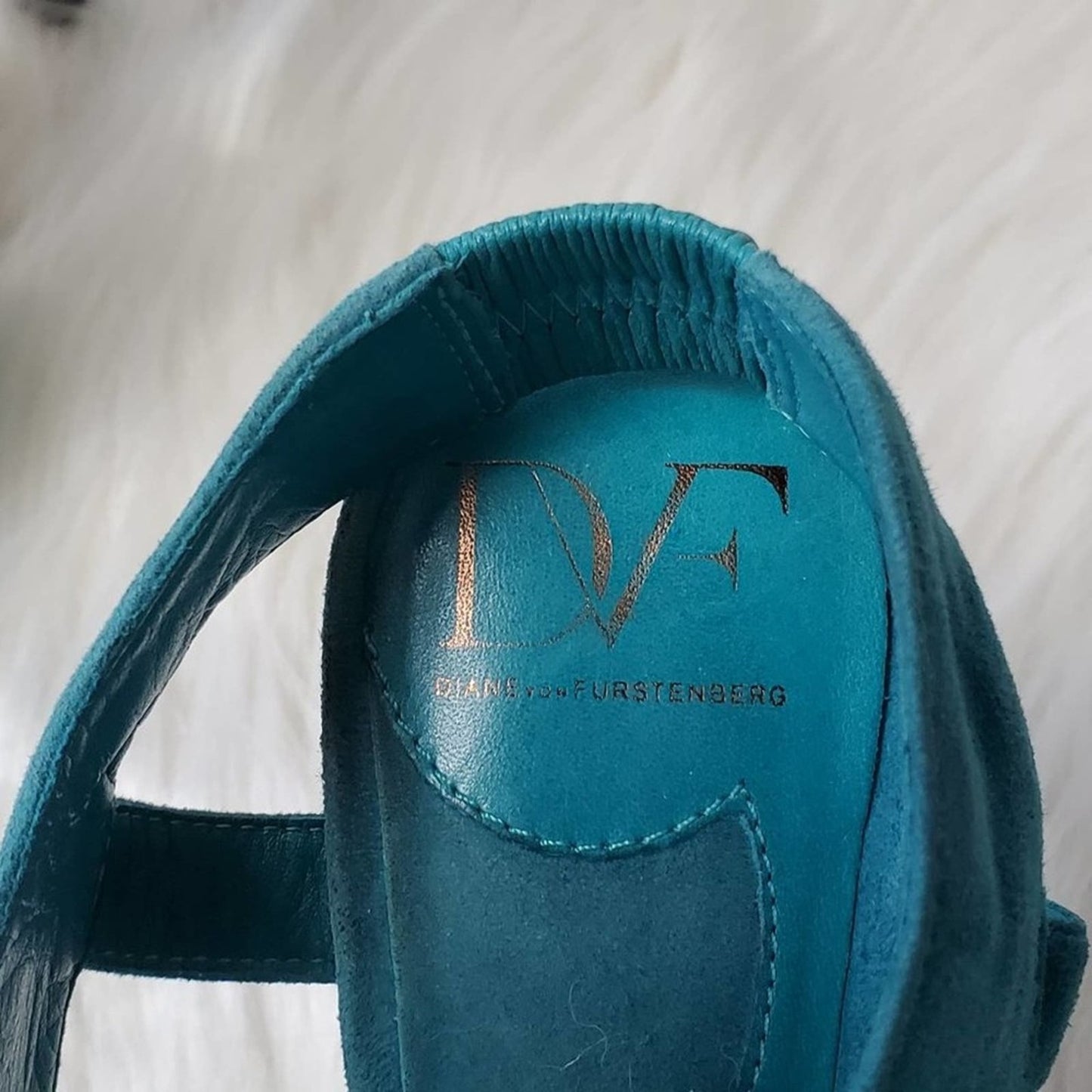Diane Von Furstenberg Suede Criss Cross Platform Heels - 6