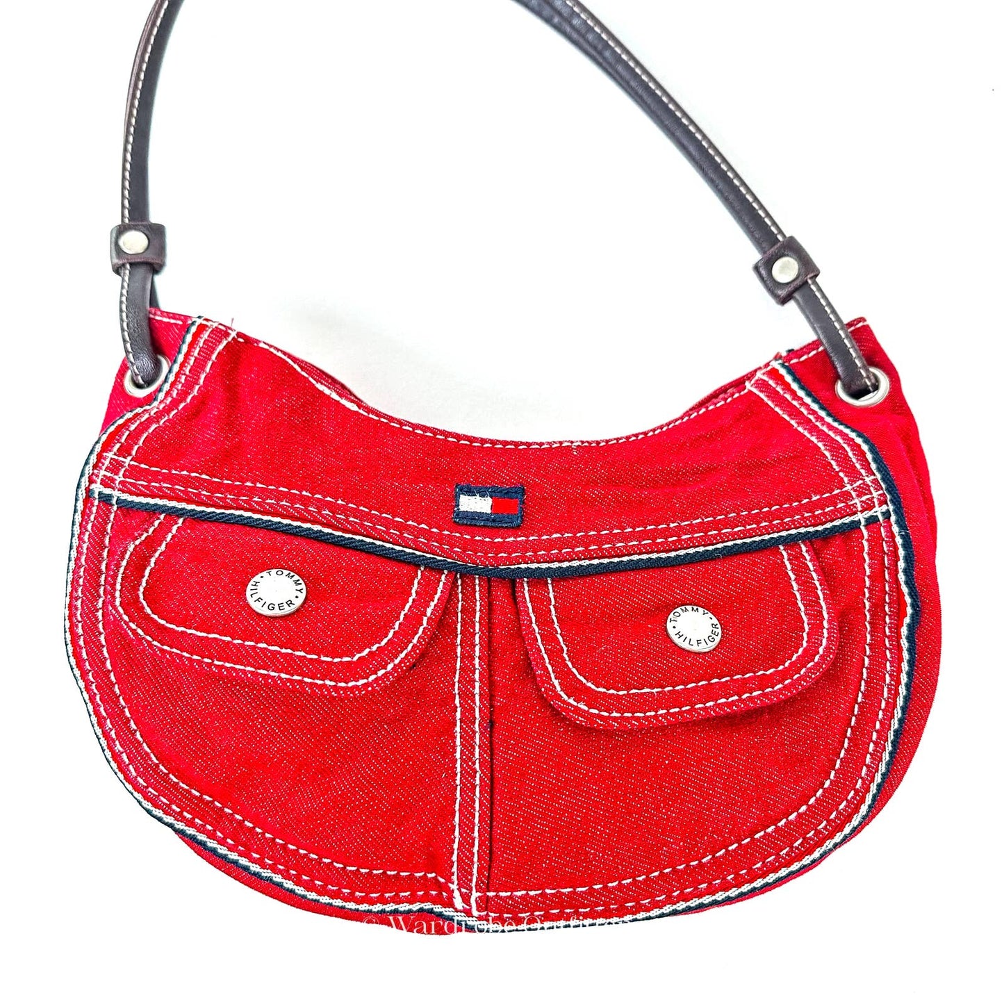 Vintage Y2k 90s Tommy Hilfiger Denim Canvas Mini Bag Purse