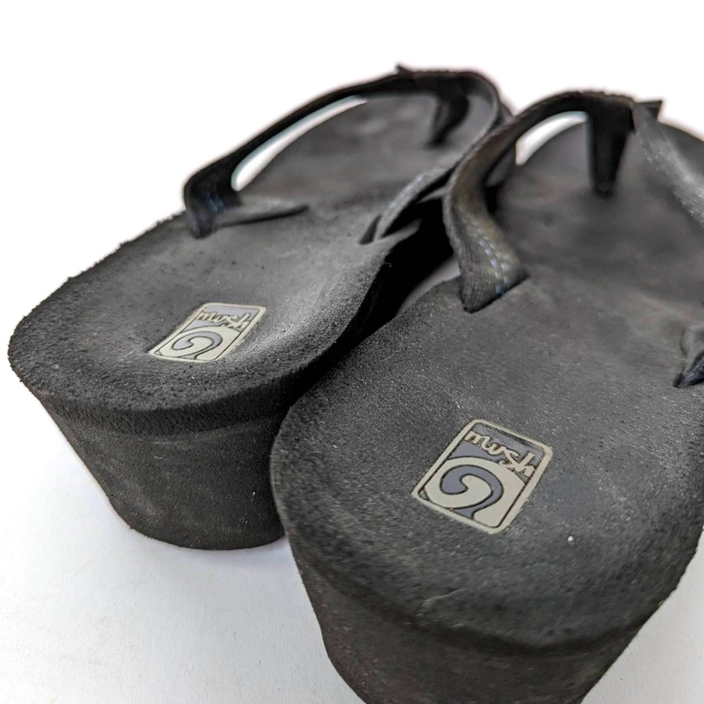 Teva Mush Black Wedge Flip Flop Sandals