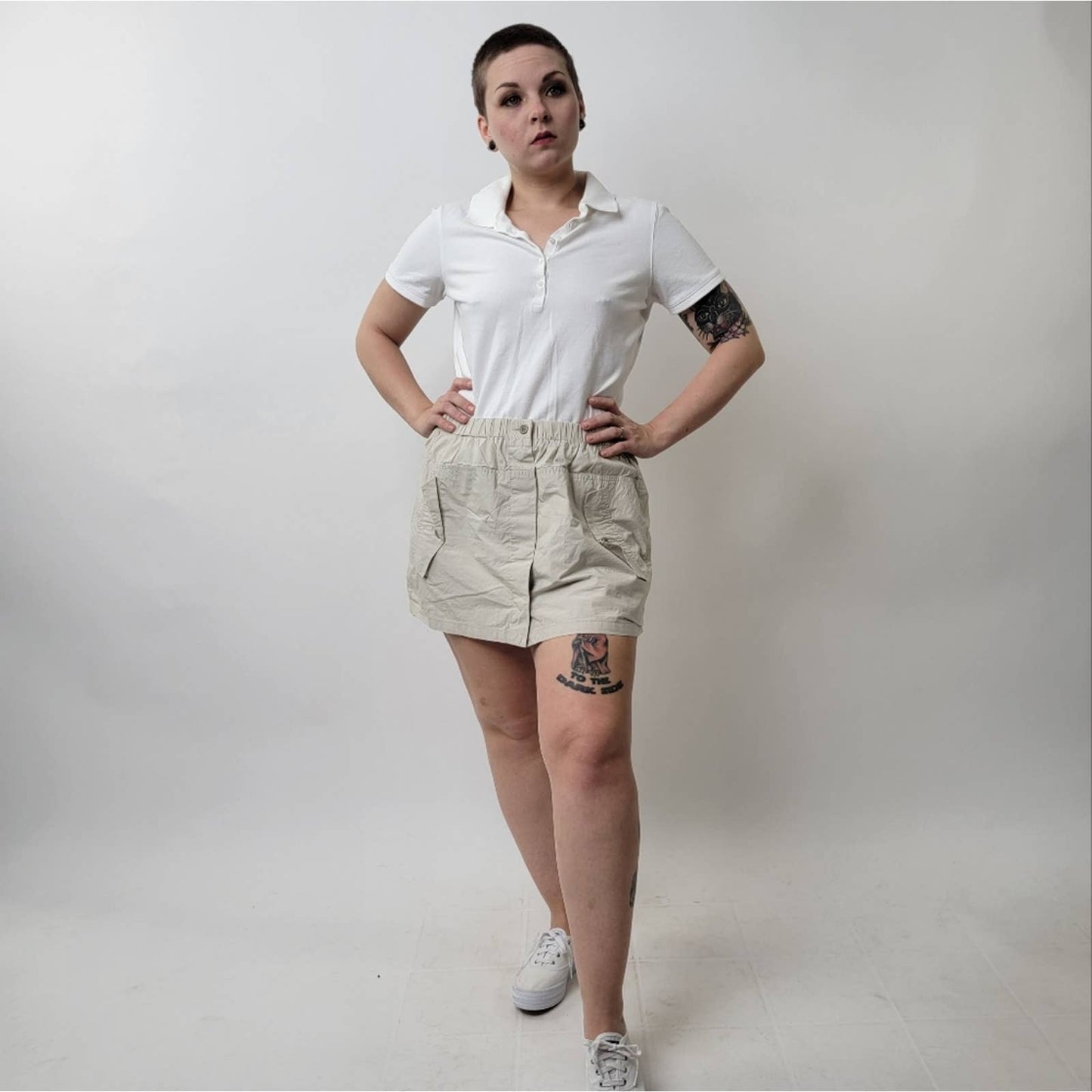 Theory Mini Khaki Cargo Safari Hiking Tennis Skirt - A-Line - M
