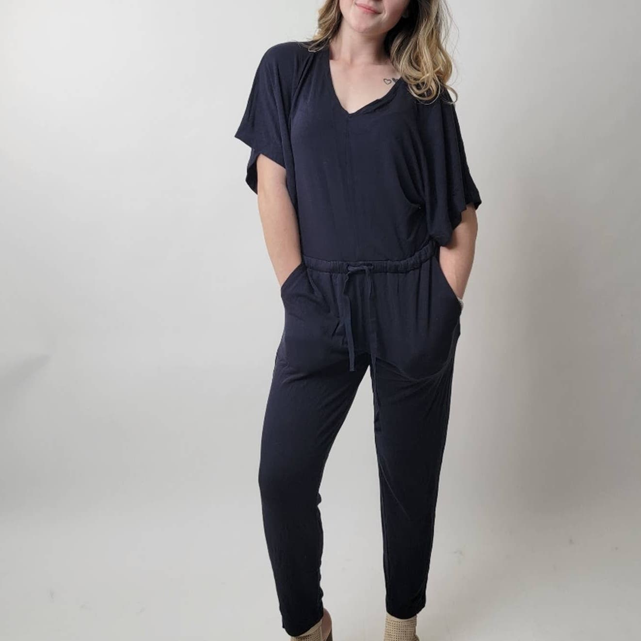 NWOT J. Crew Navy Blue V-neck Jumpsuit - 4