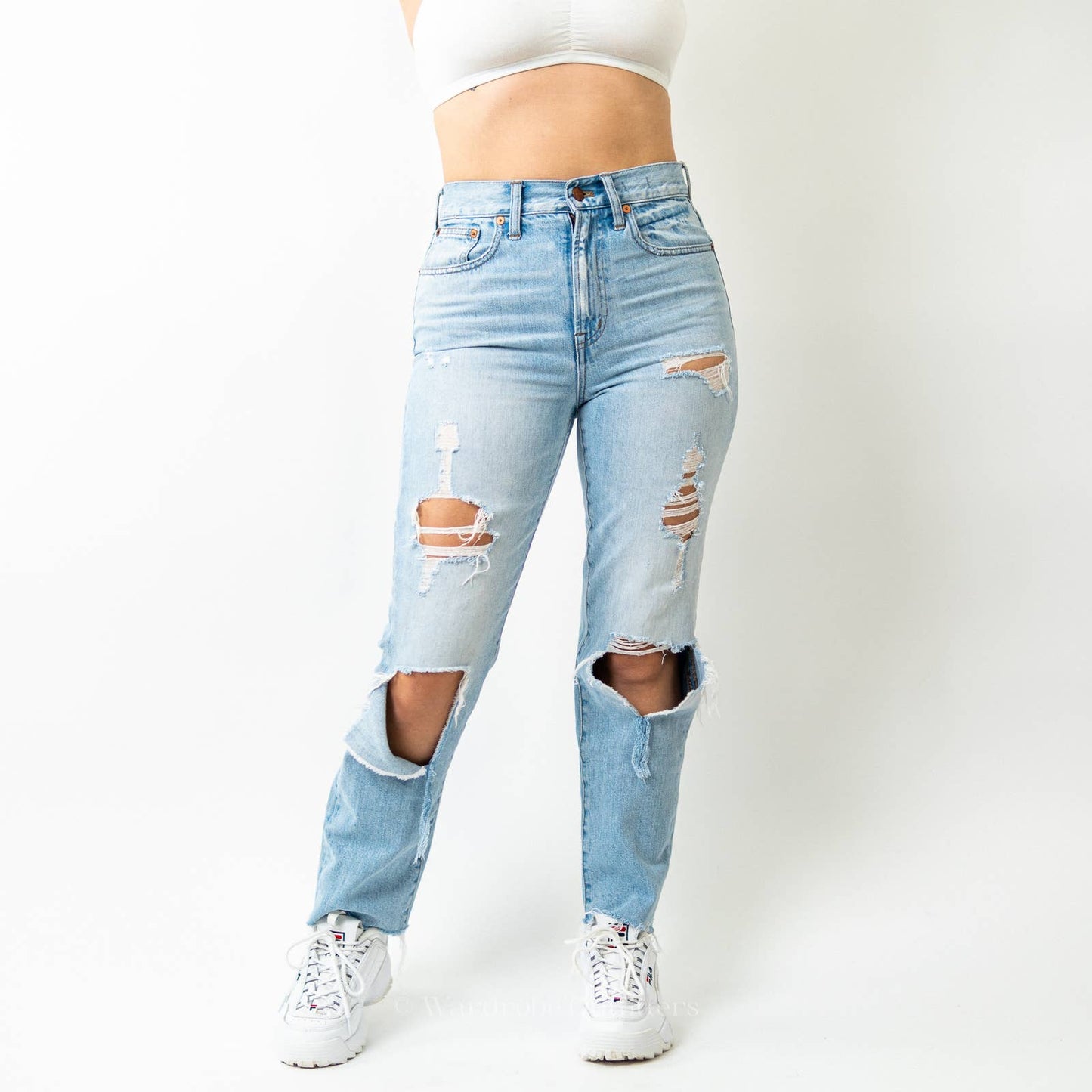 Madewell Perfect Vintage Jean in Coney Wash: Artfully Destroyed Edition