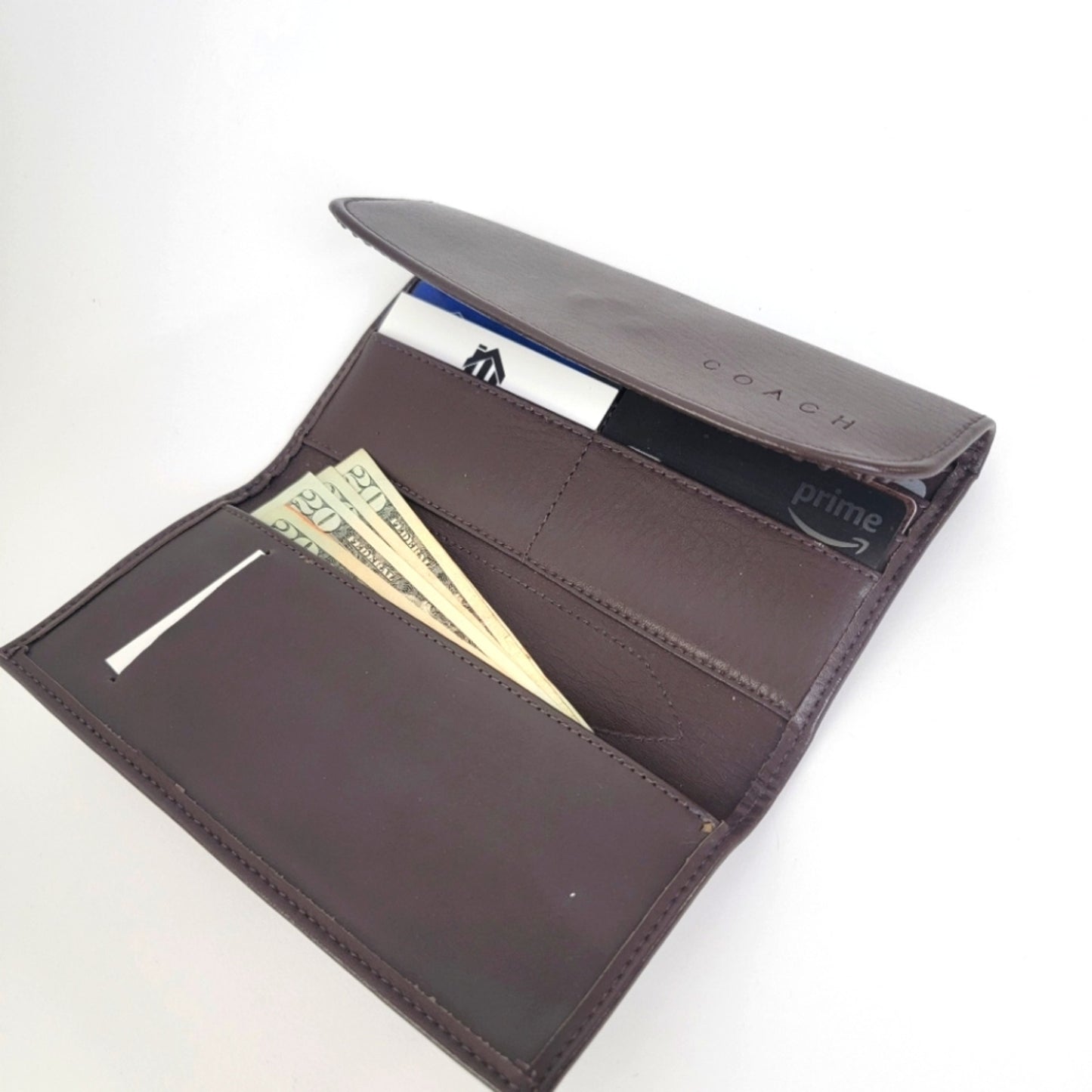 Coach Trifold Chocolate Brown Leather Wallet