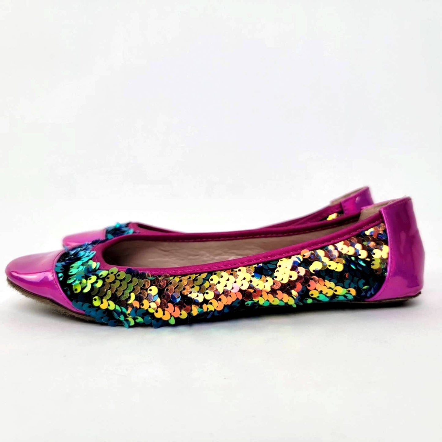 Betsey Johnson Sunglow Rainbow Sequin Ballet Flats- 7