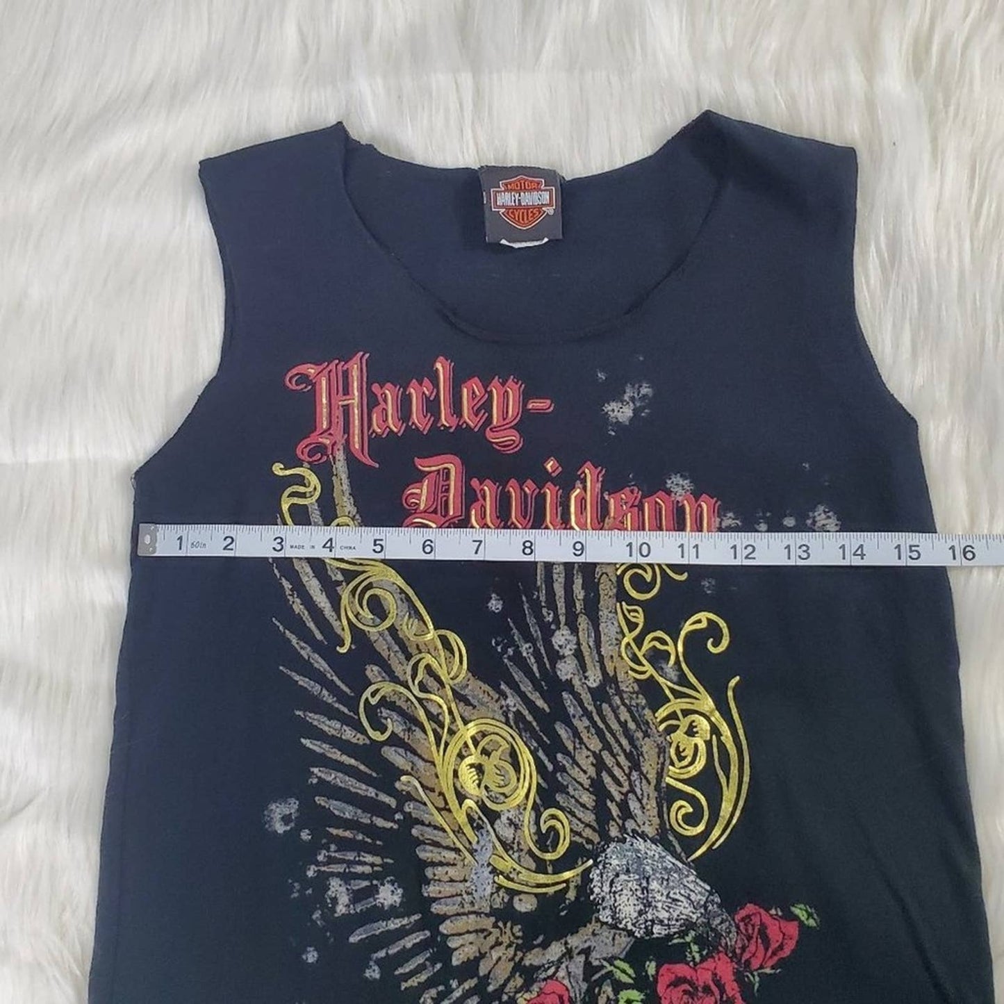 Vintage 90s Harley Davidson Biker Motorcycle Cutoff