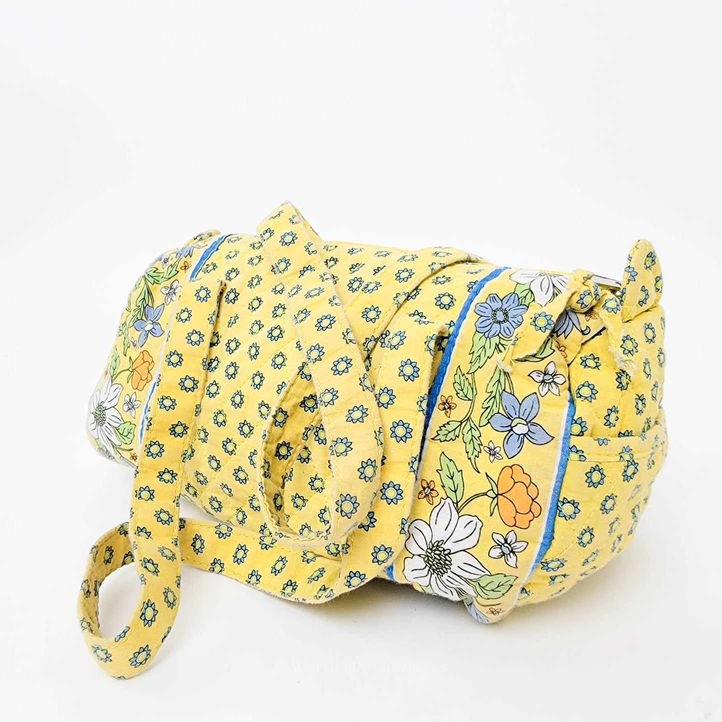Yellow Spring Paisley Floral Print Shoulder Tote Duffel Bag