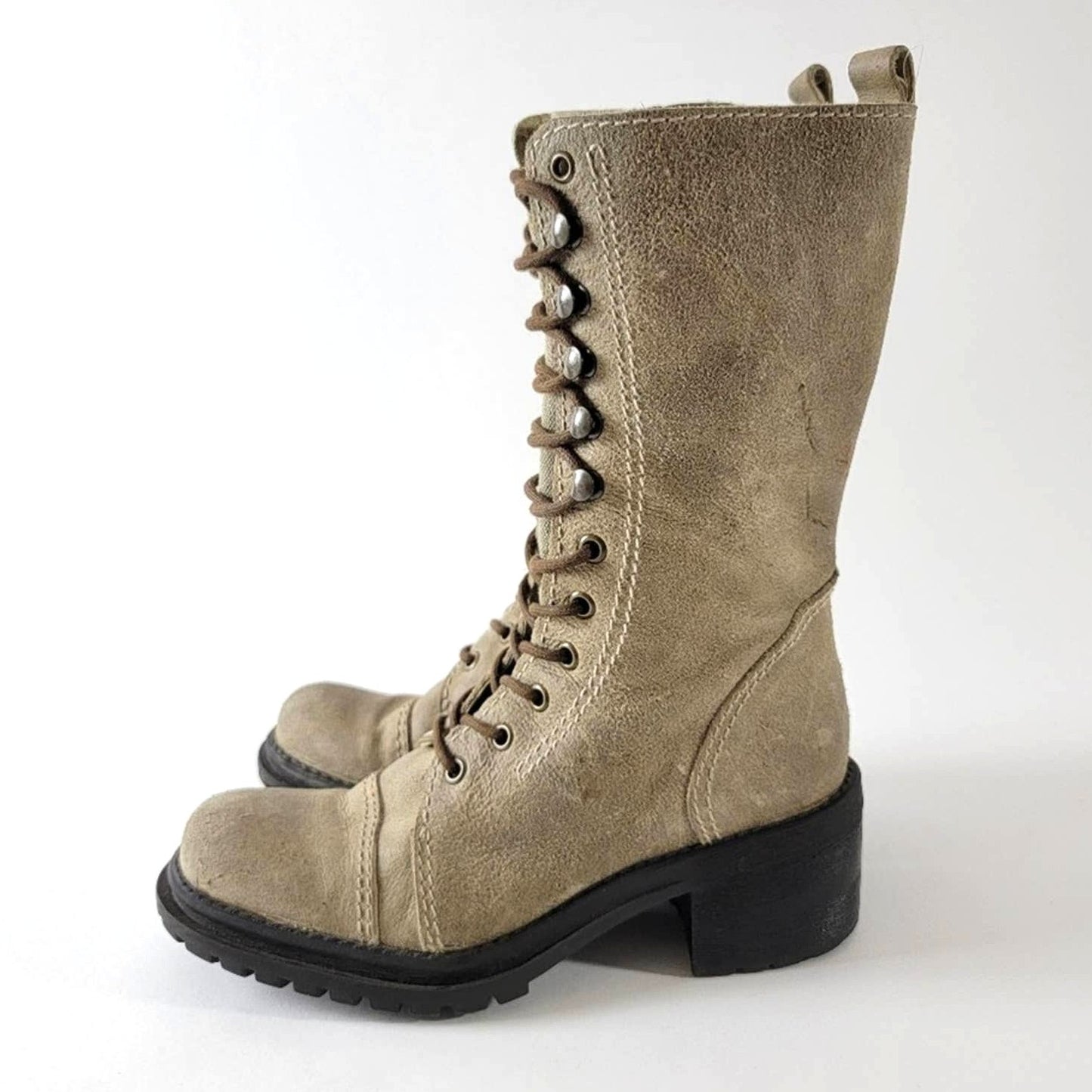 Vintage 90s Grunge Combat Chunky Platform Boots - 7