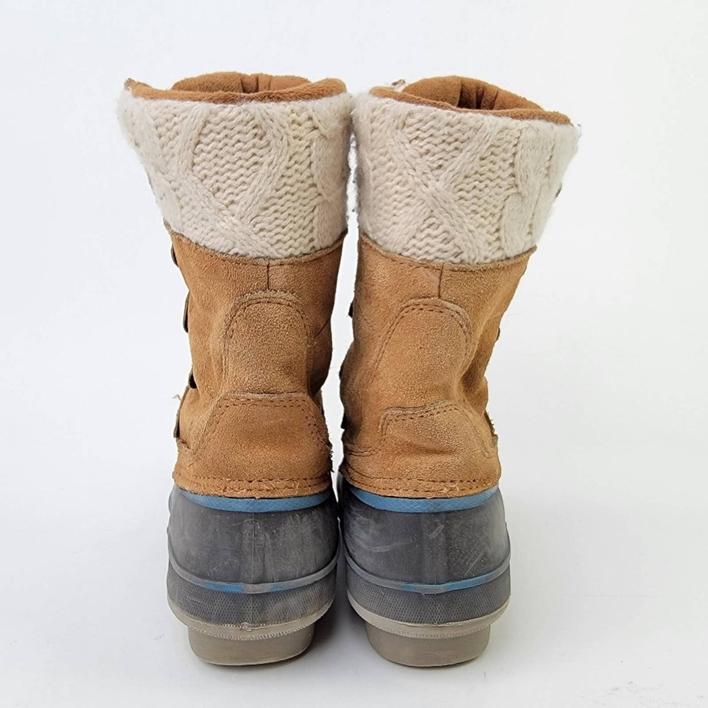 Khombu Cozy Crochet Knit Tall Duck Boots - 6.5