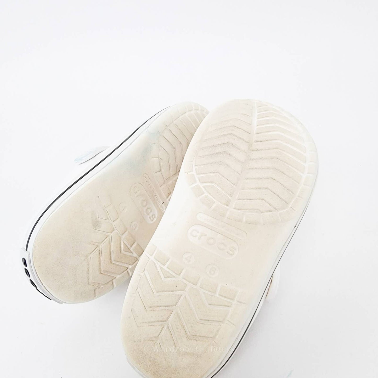 Classic White Stripe Crocs - 6