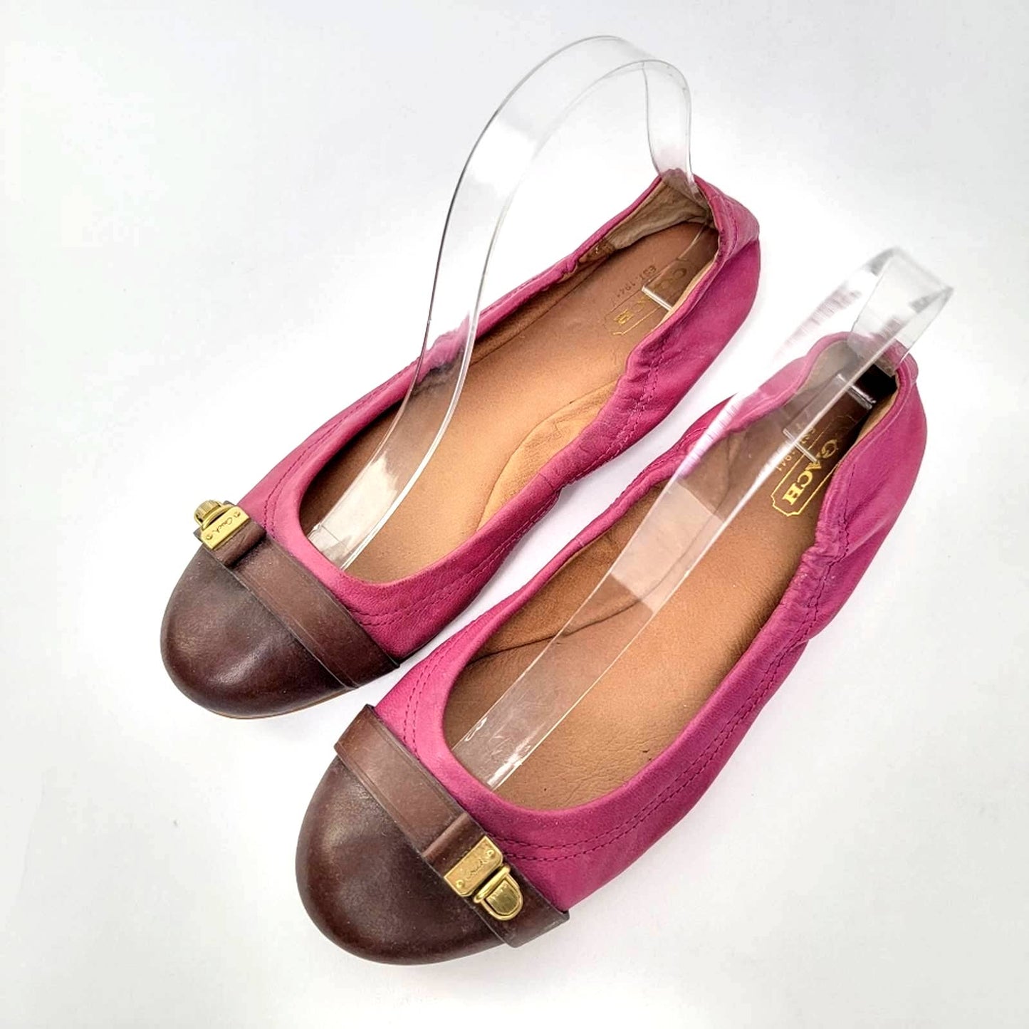 Coach Delphine Soft Leather Slip-on Buckle Ballet Flats - 8