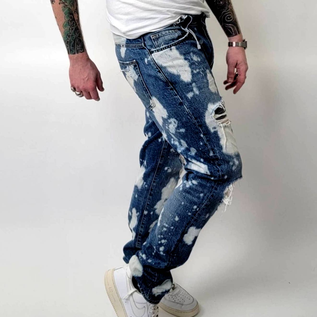 ZARA Paint Splashed Thrashed Distressed Jeans - 32x32