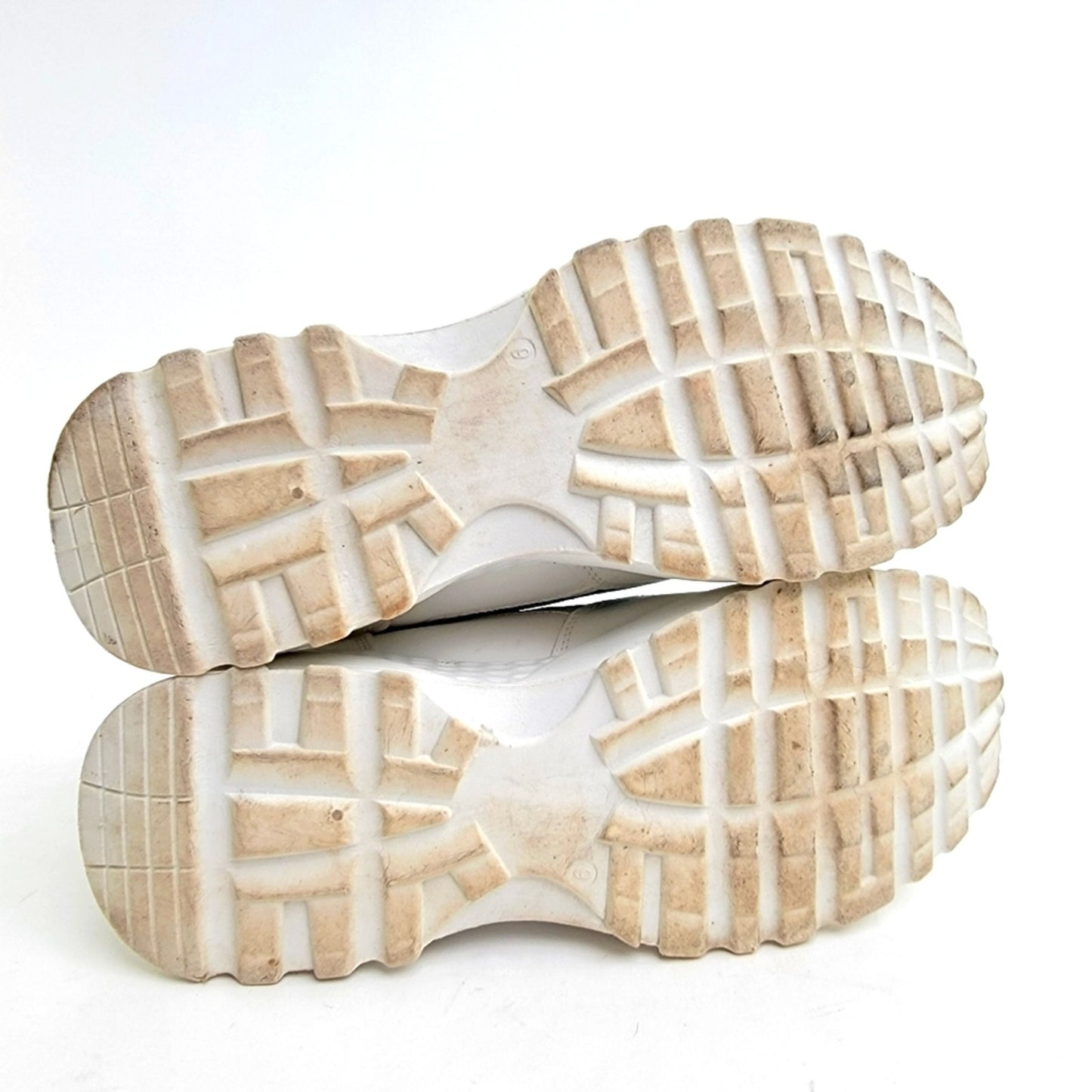 Steve Madde White Pastel Chunky Platform Lug Gum Bottom Sneakers - 9