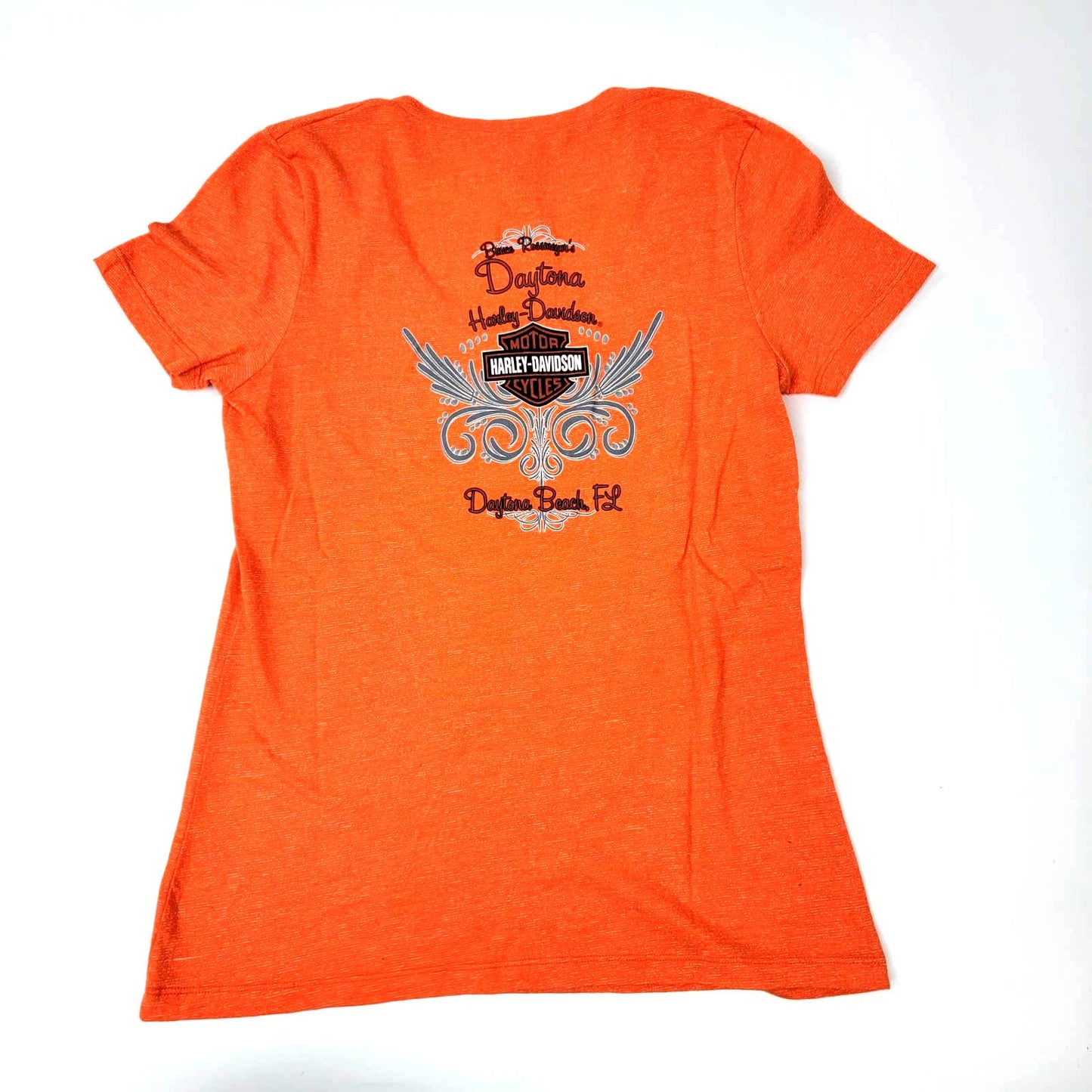 Orange Harley-Davidson Motorcycles Dayton Beach Tee Shirt - S