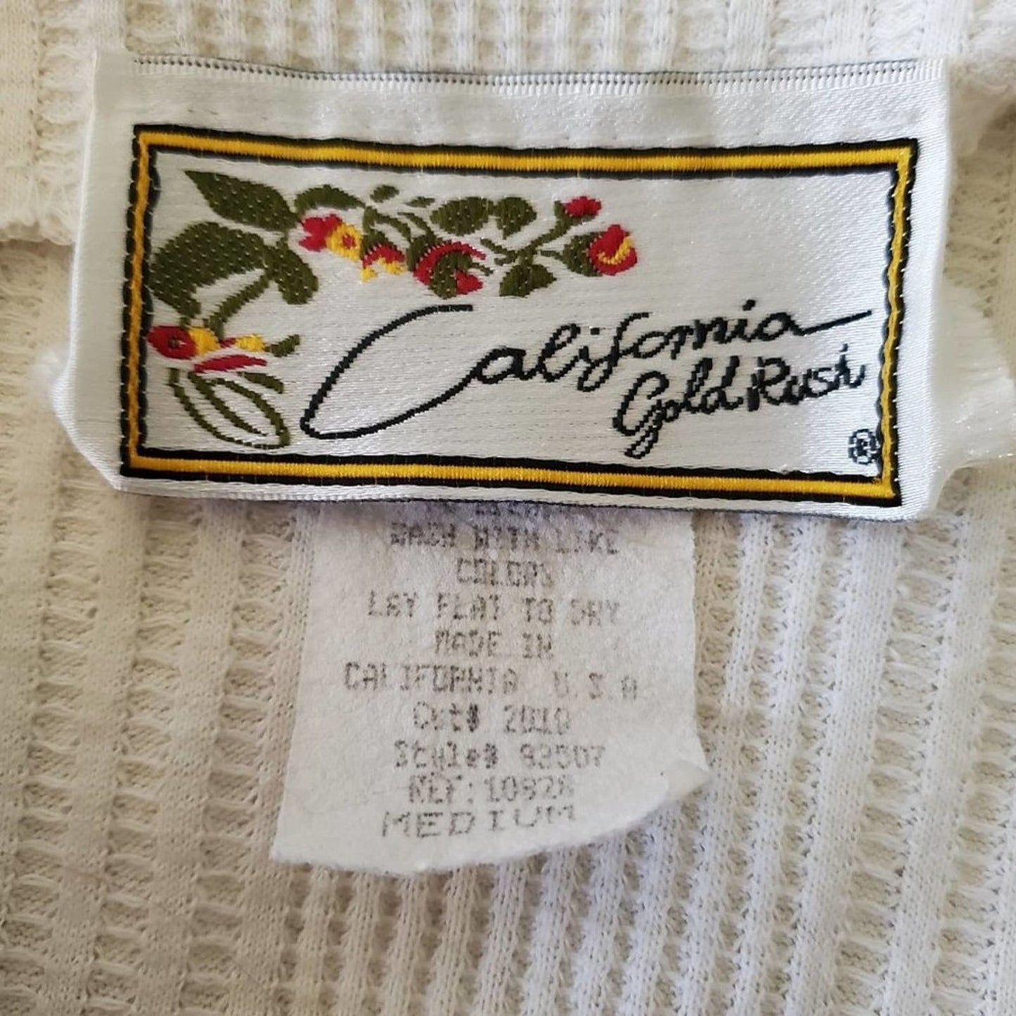 Vtg 90s Cropped White Floral Embroidered Cardigan Sweater