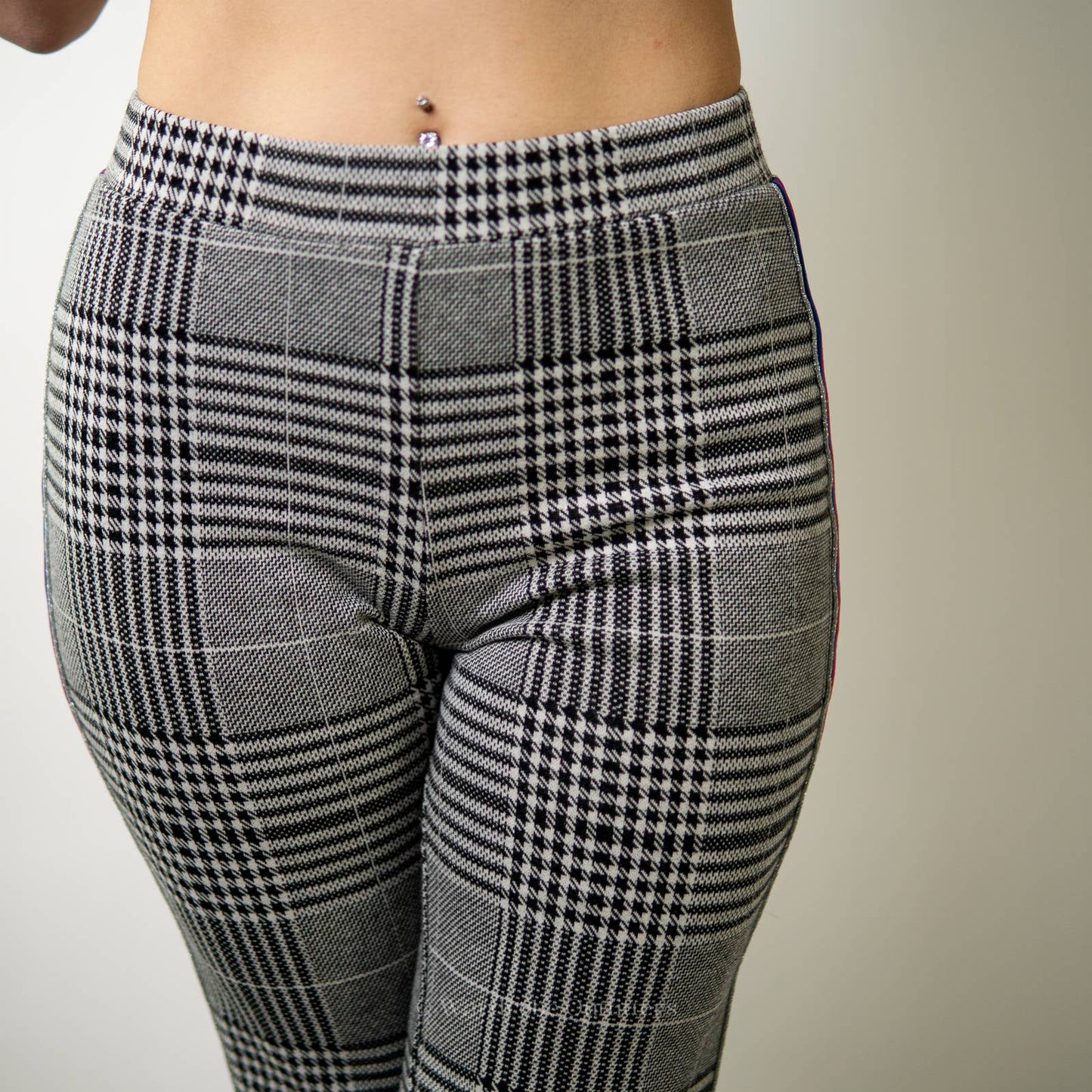 Plaid Stripe Legging Track Pant Joggers - M