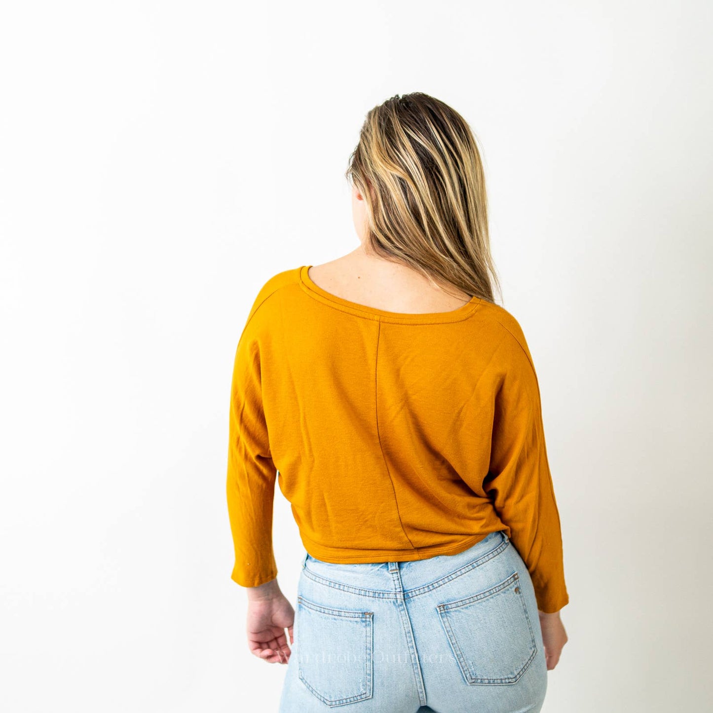 F21 x Tresics Long Sleeve Mustard Yellow Crop Top Tee - S