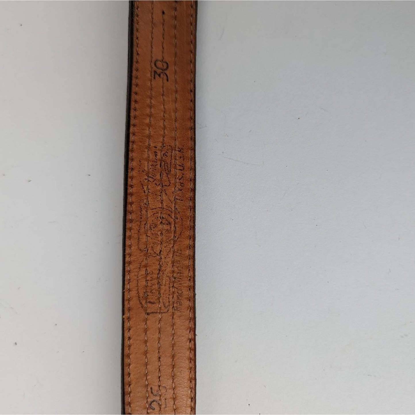 Vintage 80s Leather and Horsehair Western Belt - M