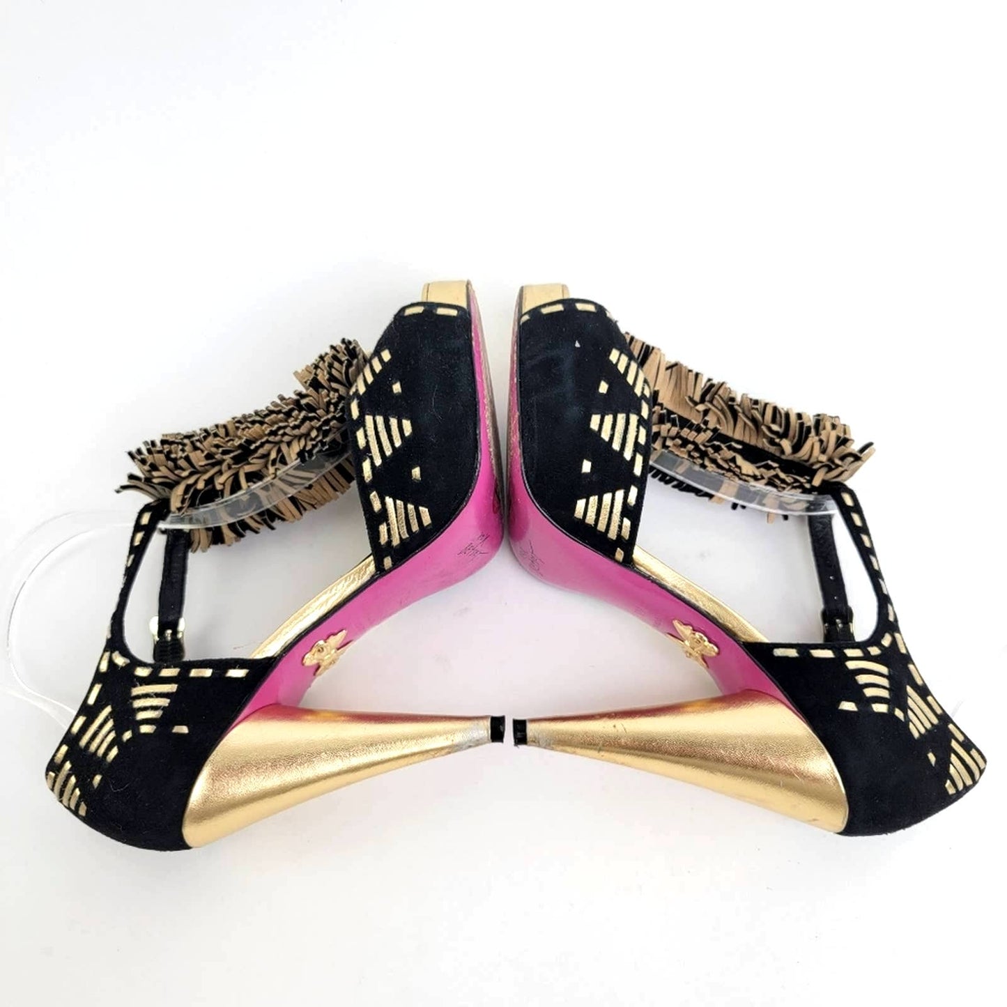Betsey Johnson Slingback PomPom Tassel Sandal Heels - 7