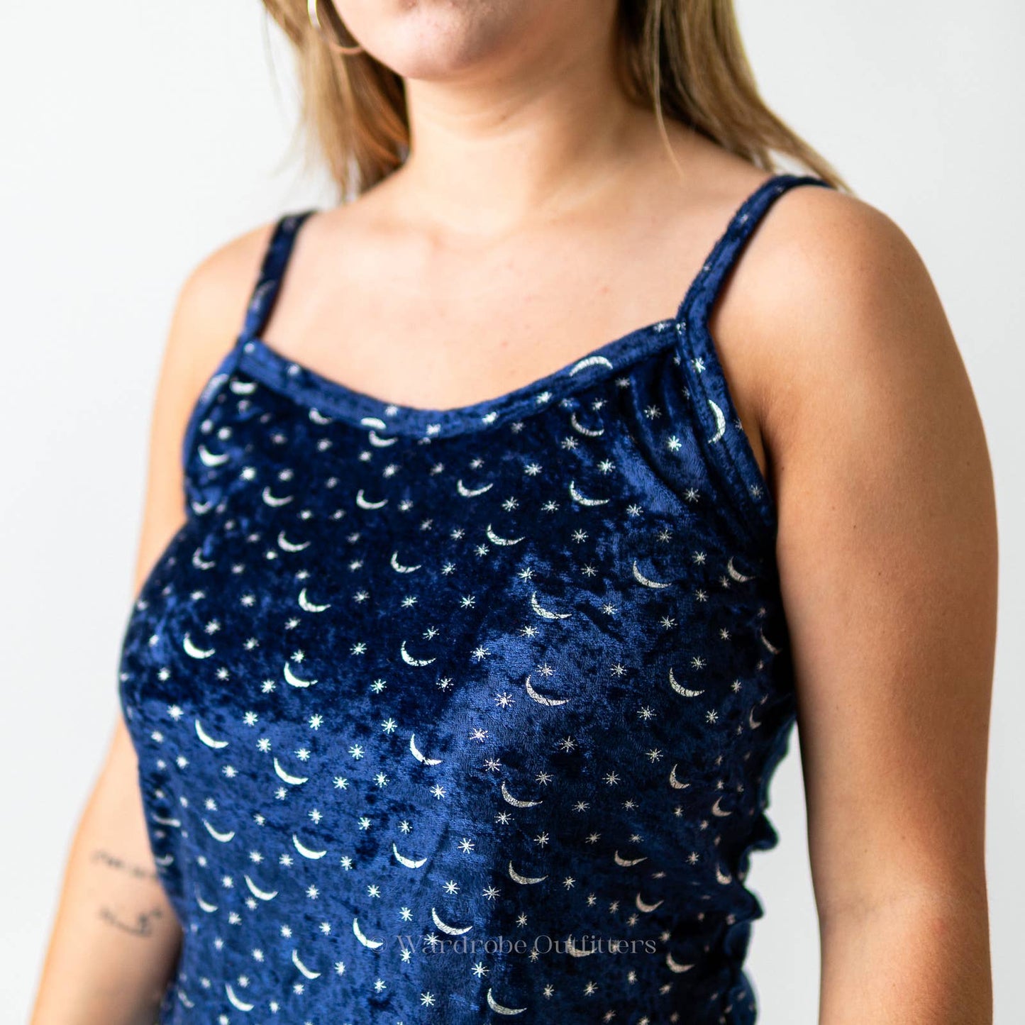 Vintage 90s Velvet Velour Witchy Moon Tank Top