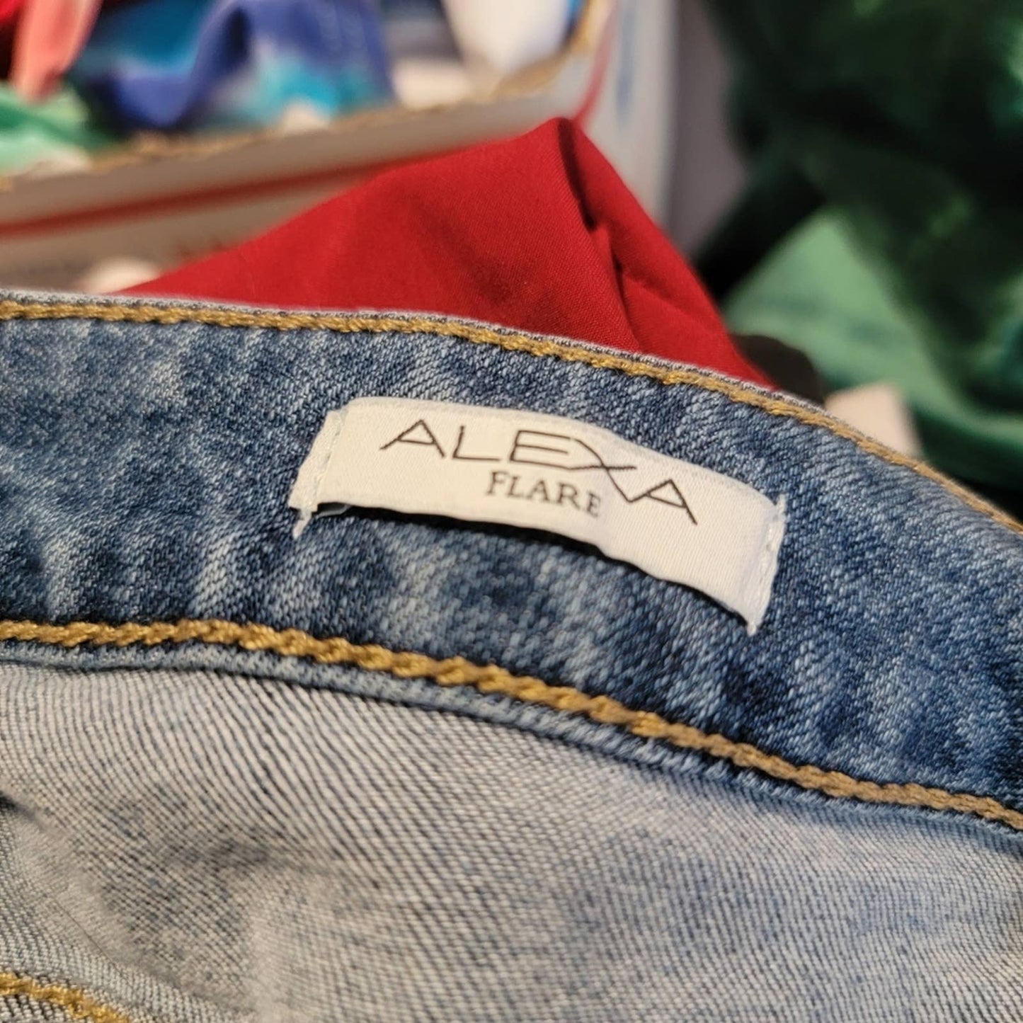 Vintage Y2K Flare low rise wide leg dark wash Jeans - 4