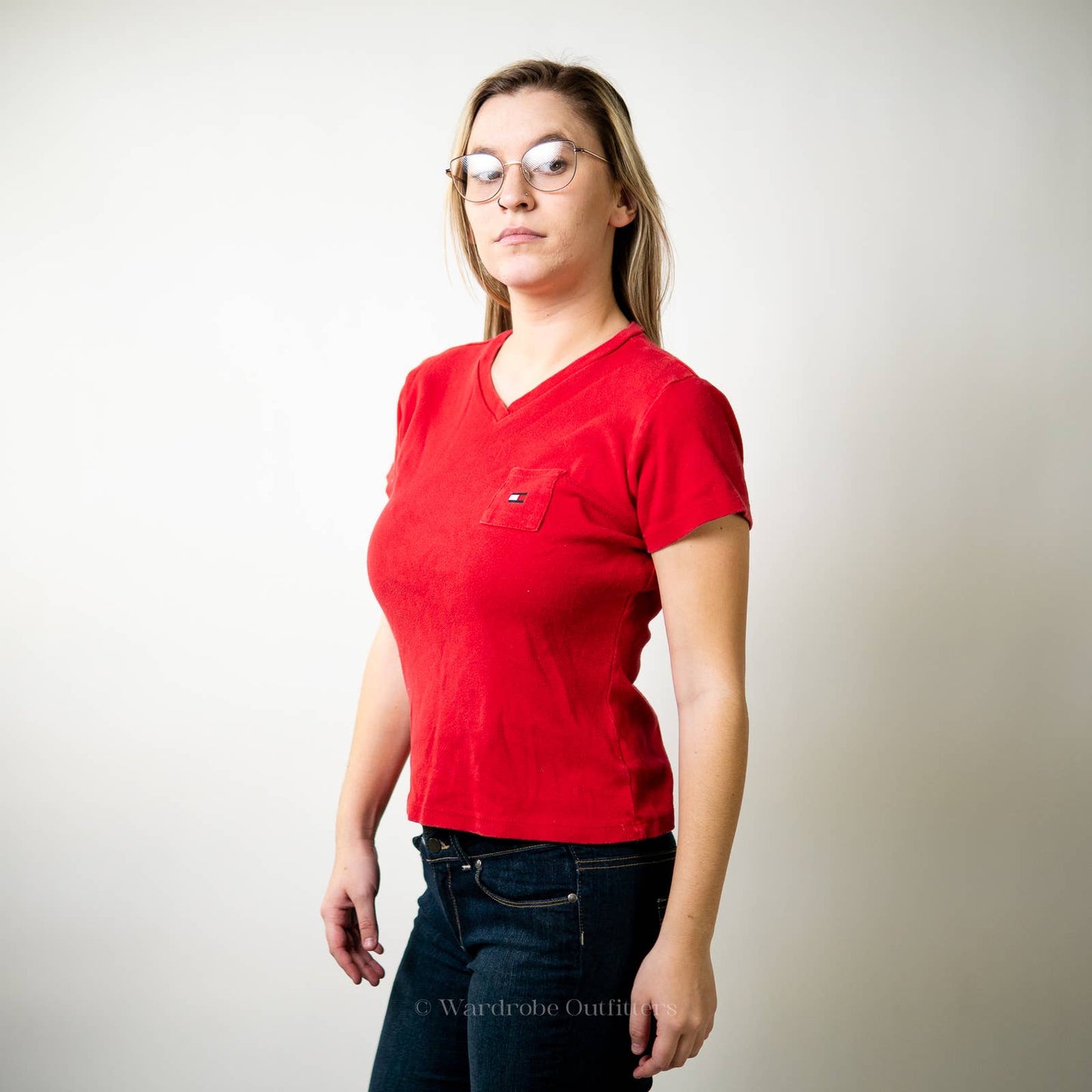 Vintage 90s Tommy Hilfiger Cropped Baby Tee - L