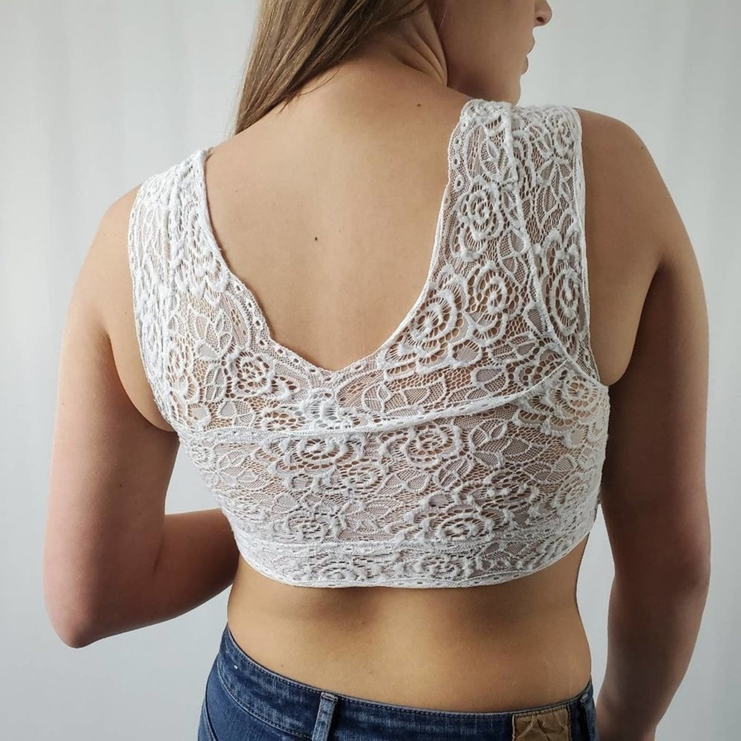 {Prime Cut} White Lace Bralette S/M
