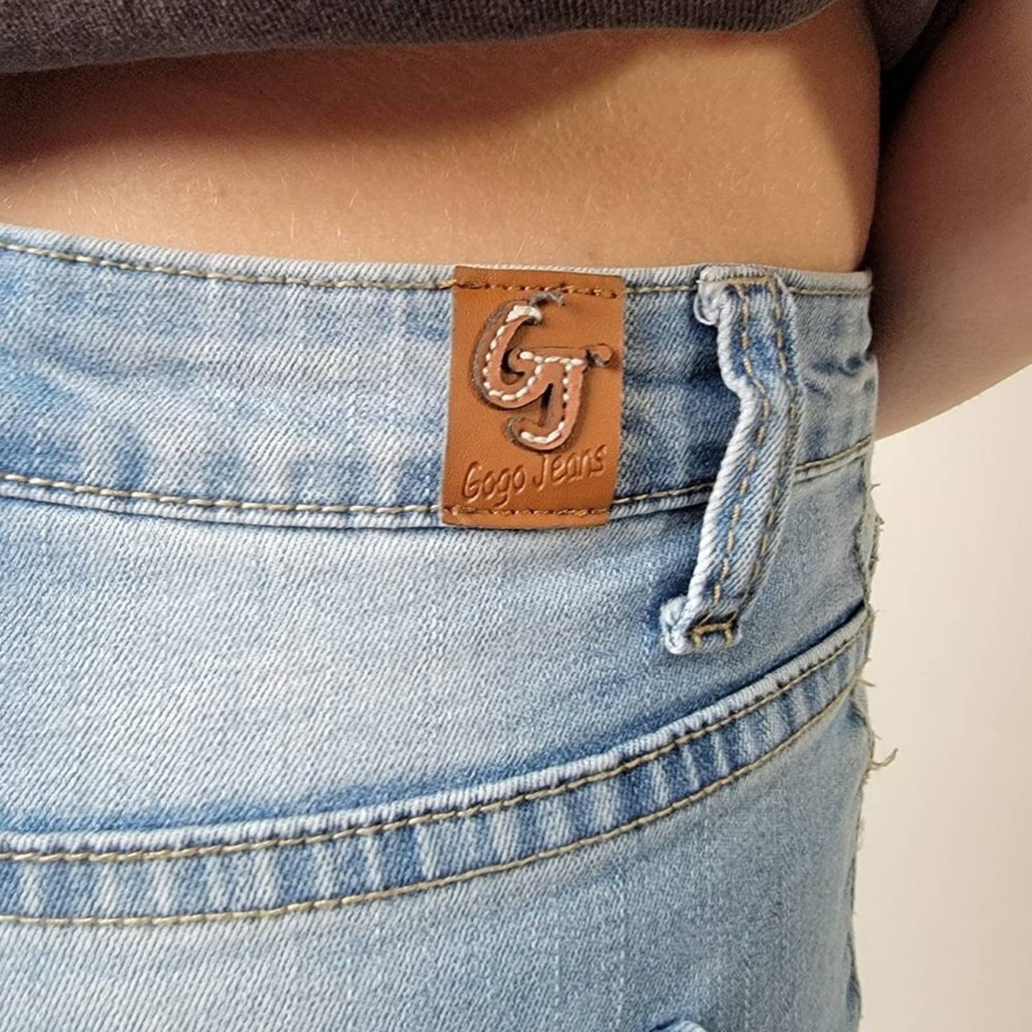 Vintage Y2K Rivited Gogo Skinny Cropped Acid Wash Jeans - 5