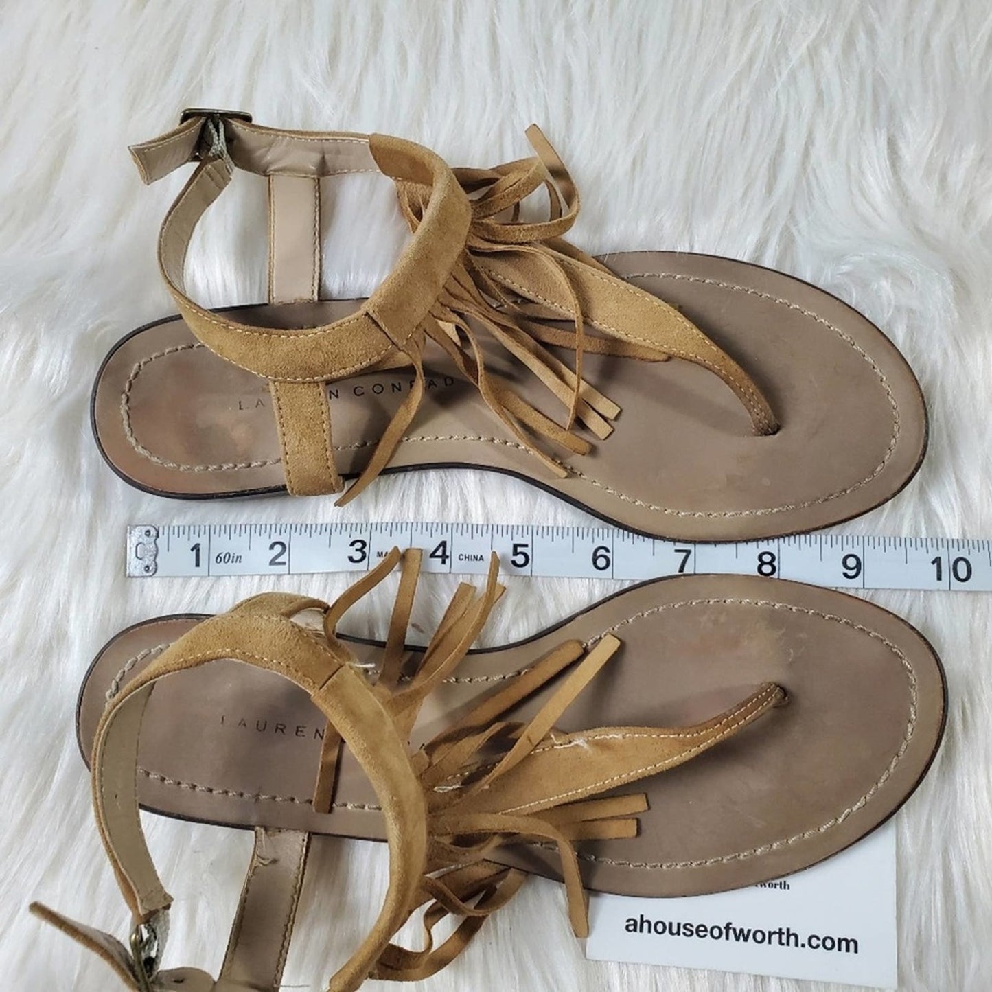 LC Lauren Conrad Boho Fringed Tassel Sandals - 7