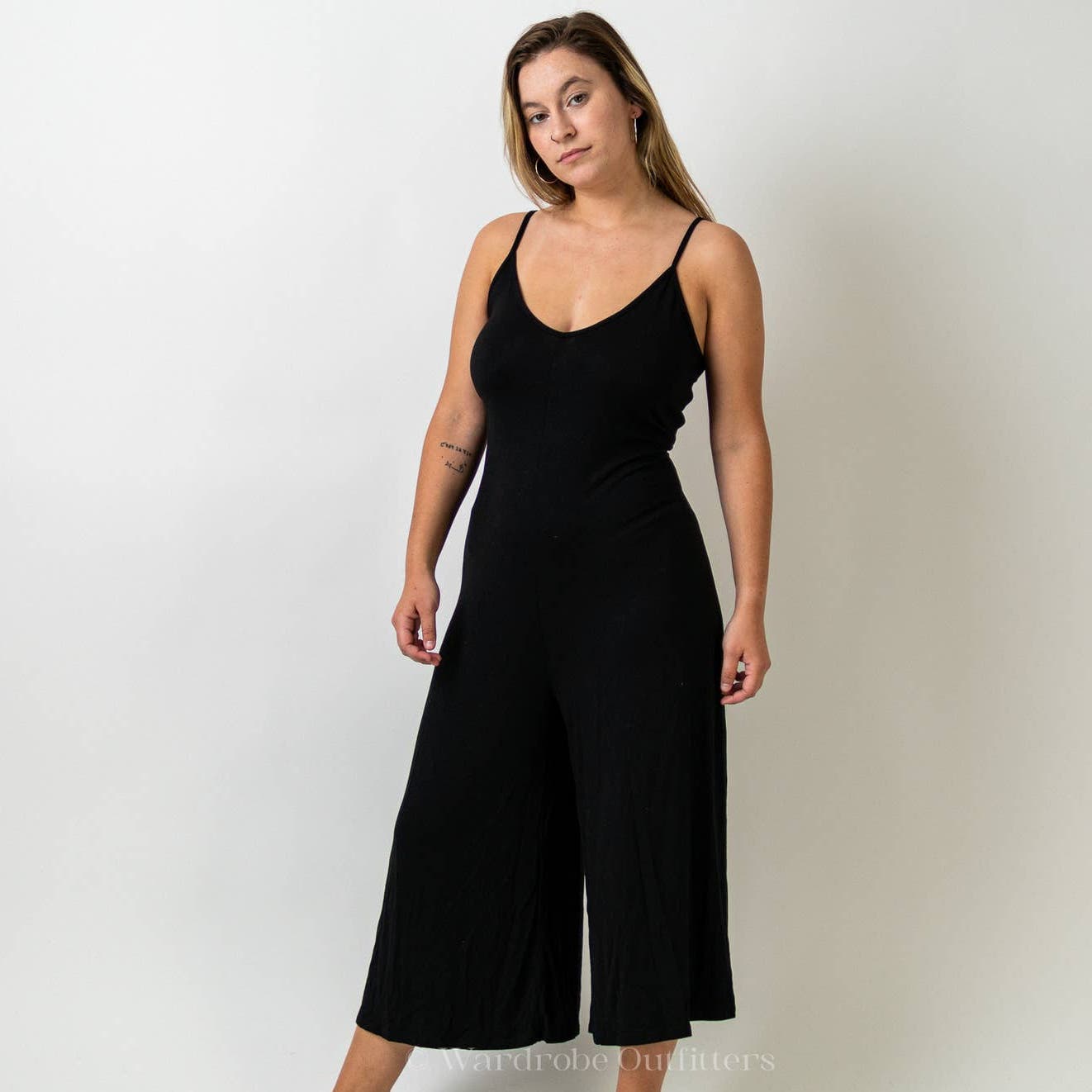 NWT 21 Saints Black Wide Leg Romper Jumpsuit - M