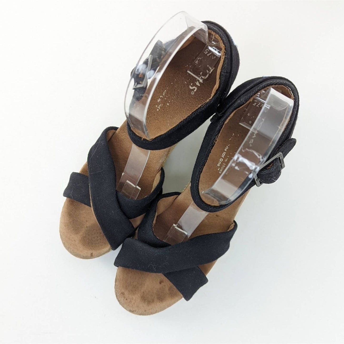 Toms Open Toe Strappy Wedge Espadrille Heels - 7.5