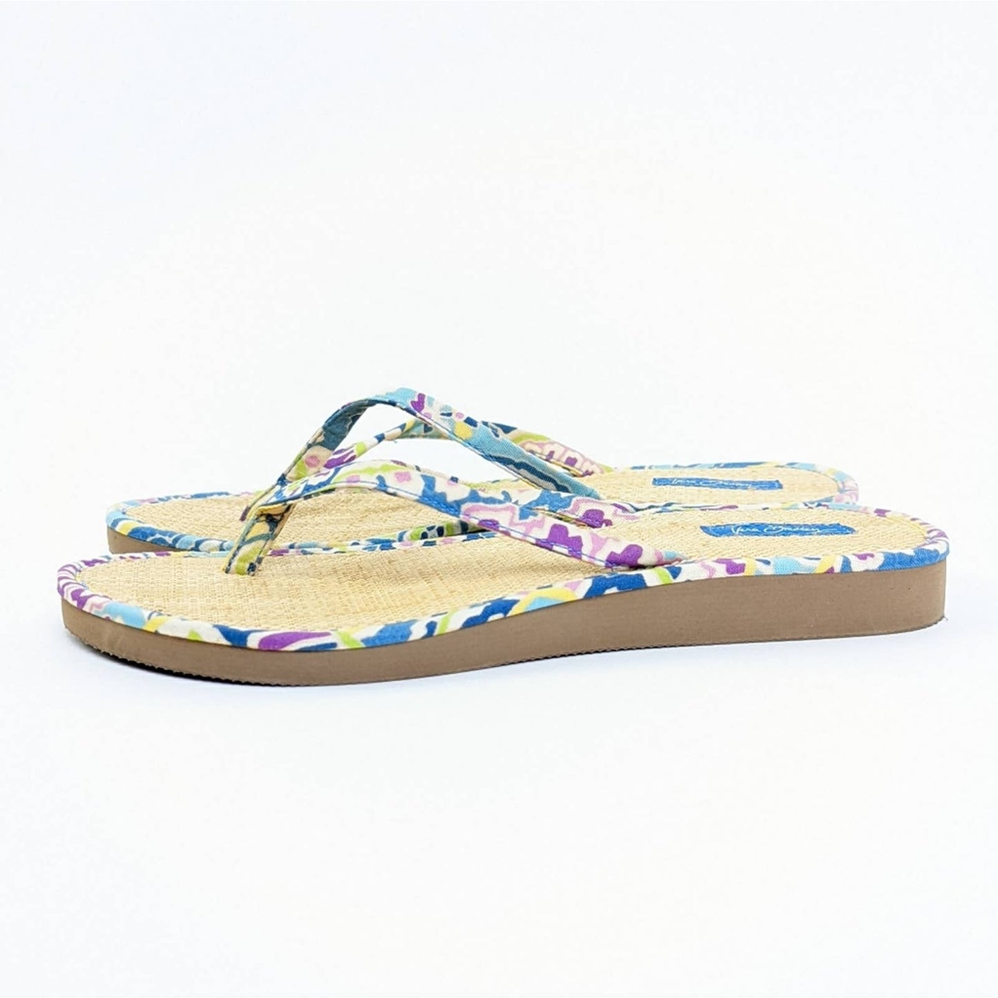 Vera Bradley Straw Flip Flop Sandals in Capri Blue - 6.5