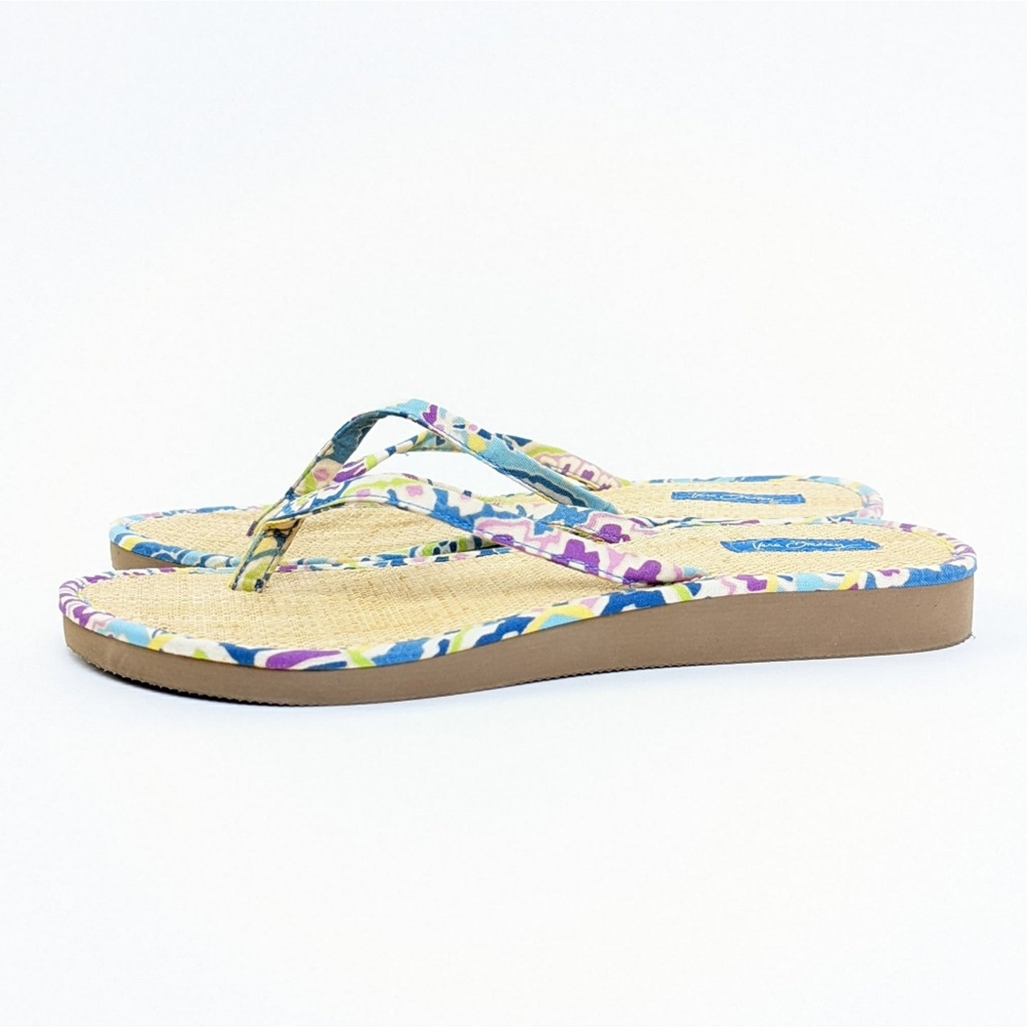 Vera Bradley Straw Flip Flop Sandals in Capri Blue - 6.5