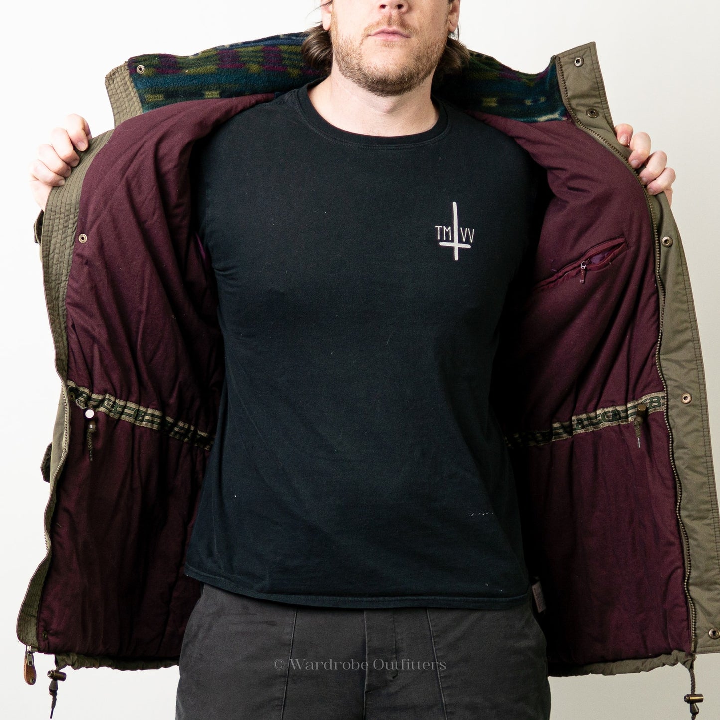 Vintage 90s Olive Green Puffer Hunting Jacket by CB Sports - M