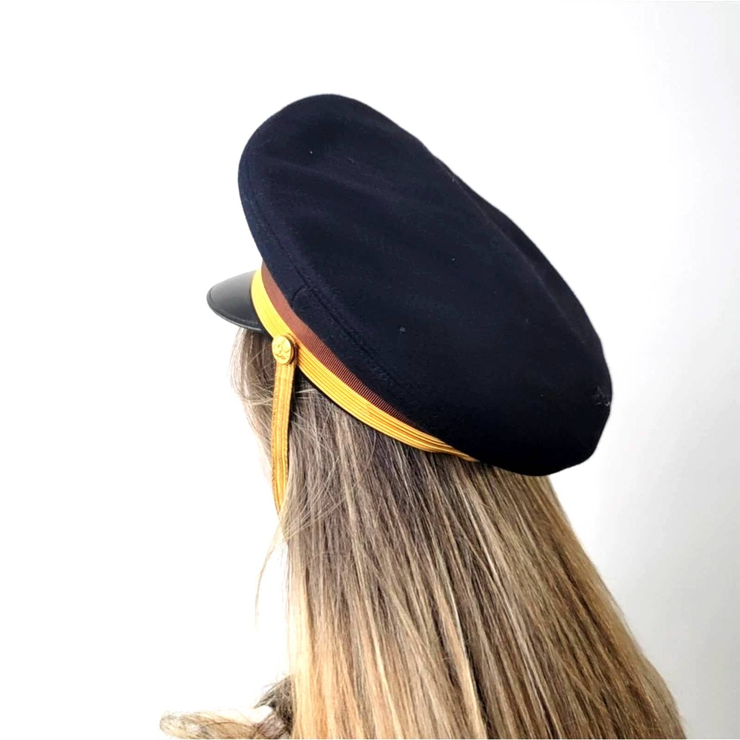 Vintage 70s Flight Ace Fur Felt Military Hat