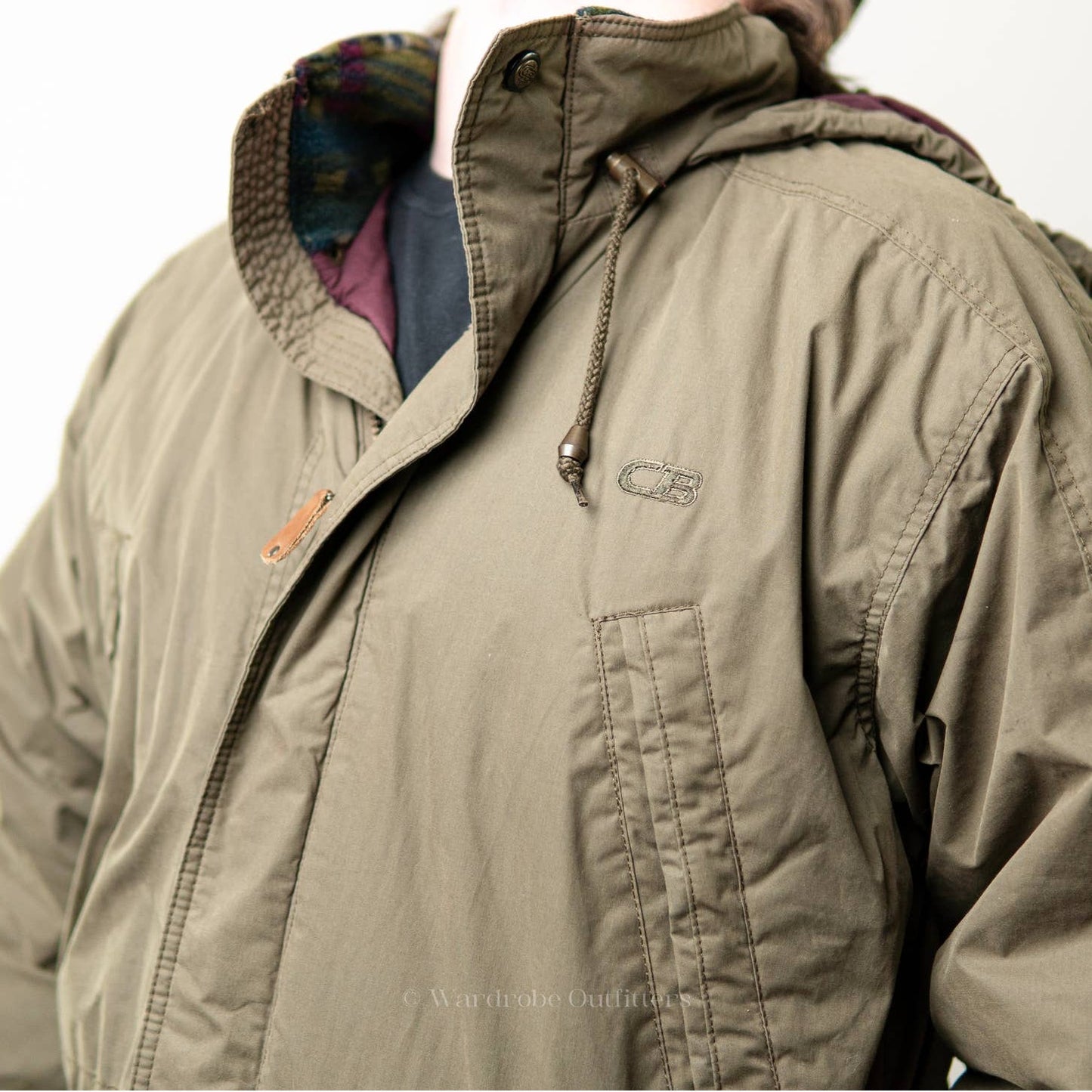 Vintage 90s Olive Green Puffer Hunting Jacket by CB Sports - M