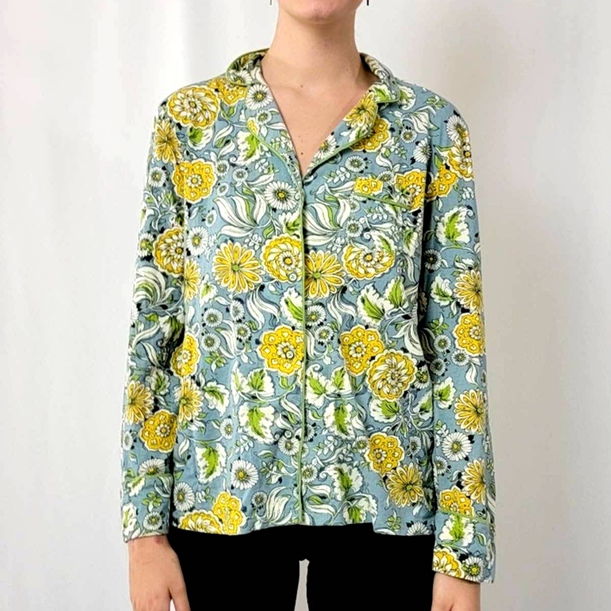 NWT Anthropologie Oversized 70s Floral Paisley Button Down - XS