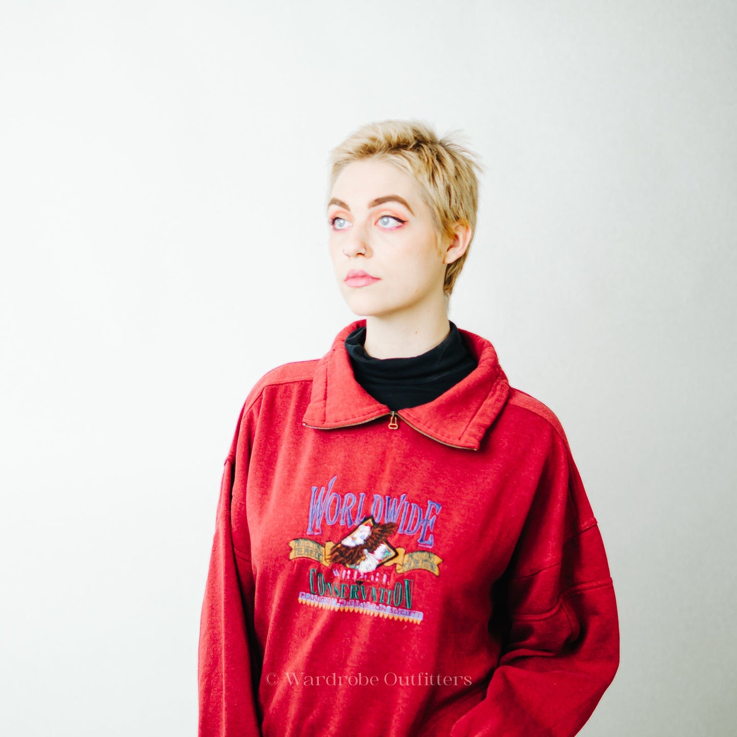 Vintage 90s Worldwide Consevation Fleece Pullover Sweatshirt - M